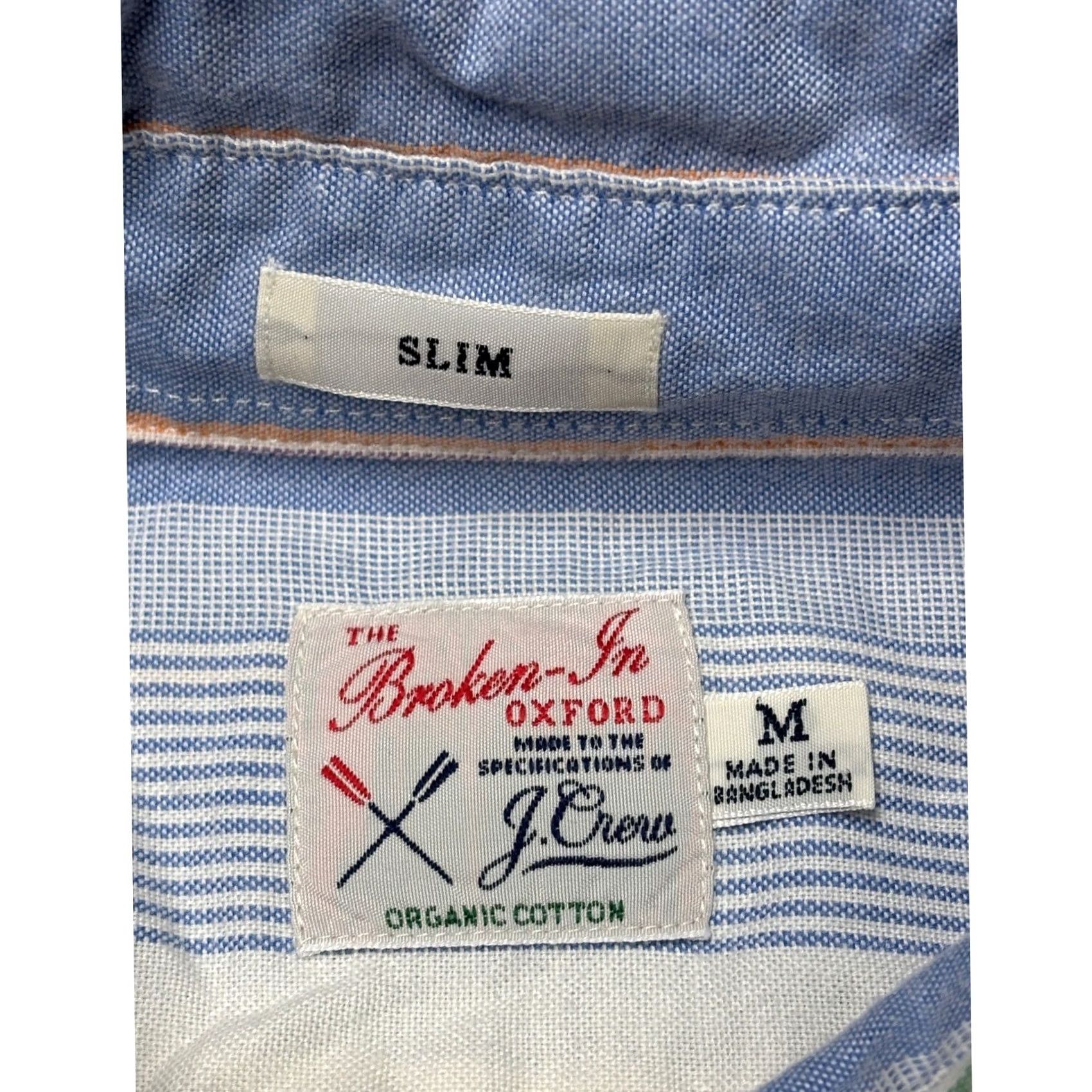 J.Crew J.Crew Broken-In Oxford Shirt Mens M Slim Fit Blue Striped Organic Cotton Shirt Size US M / EU 48-50 / 2 - 4 Thumbnail