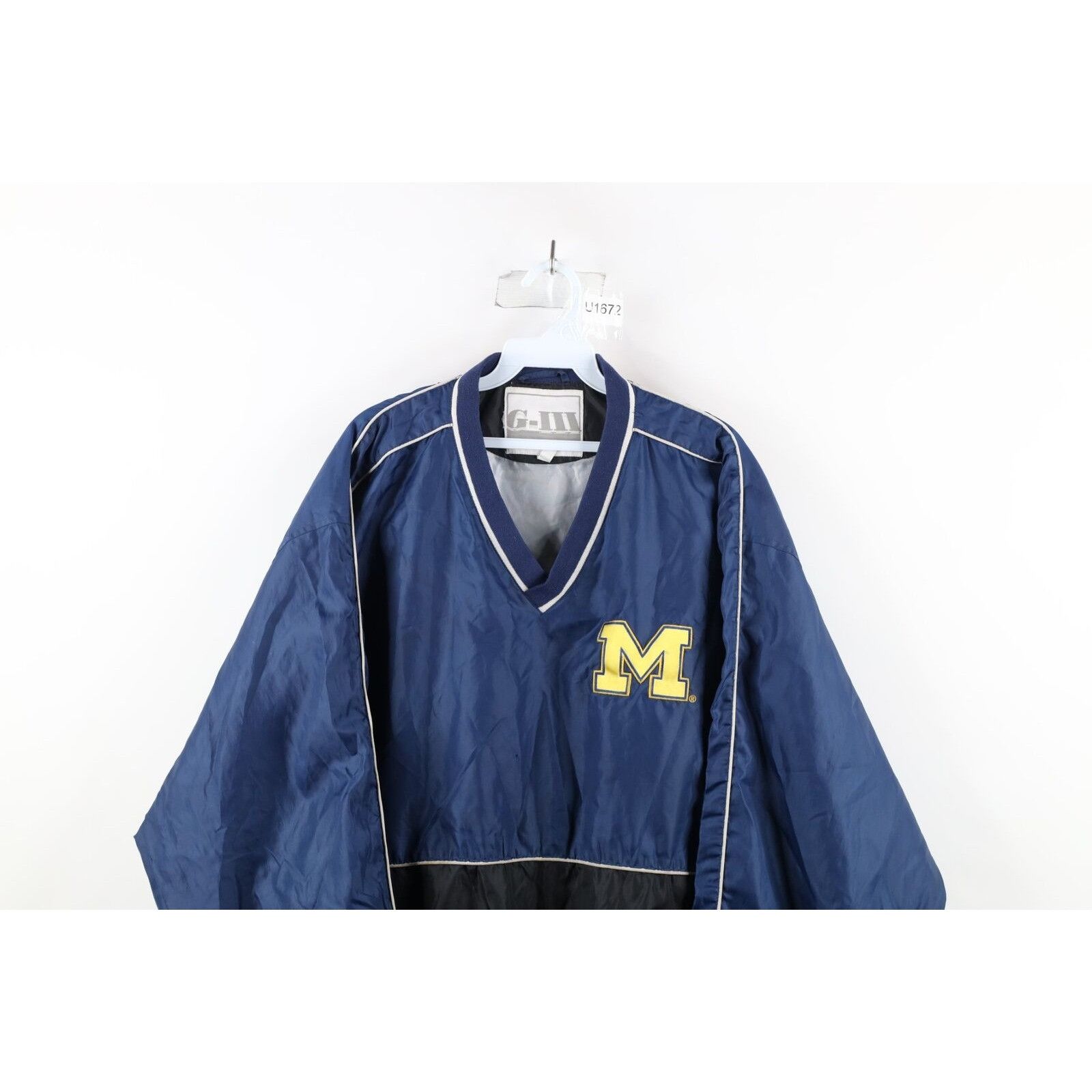Vintage Vintage 90s University of Michigan Pullover Jacket Size US XXL / EU 58 / 5 - 2 Thumbnail