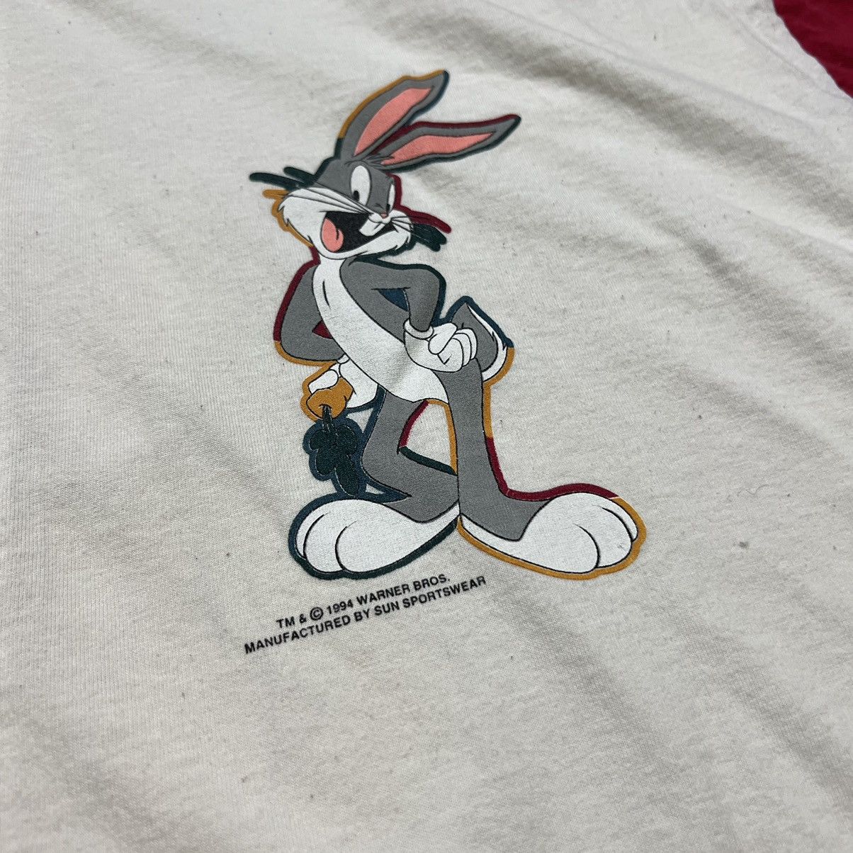 Vintage × Warner Bros Vintage 90s Bugs Bunny Looney Tunes Hoodie Graphic Tee Size US L / EU 52-54 / 3 - 7 Thumbnail