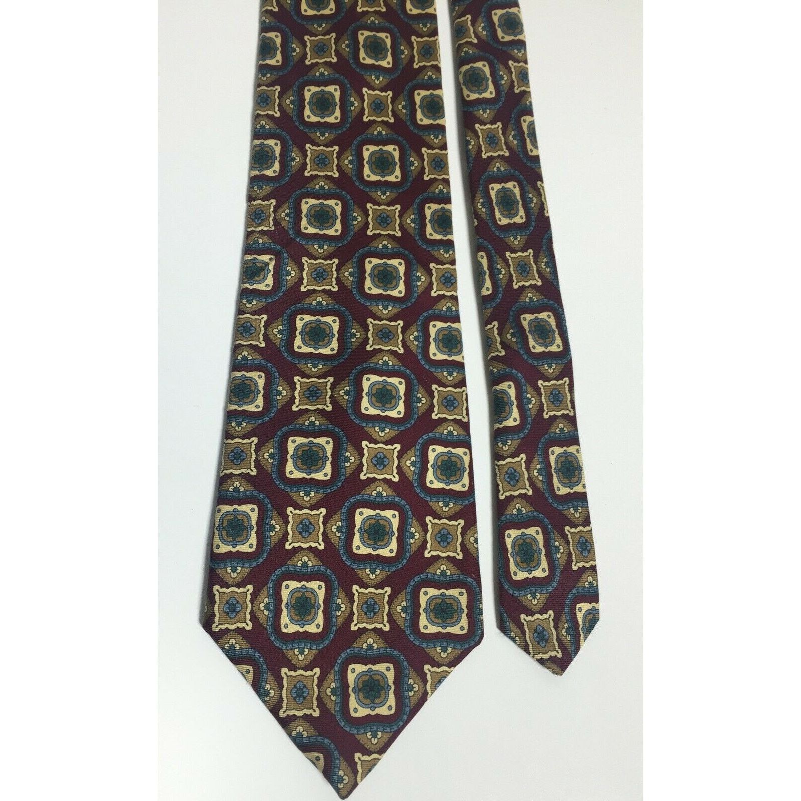 Dior maroon scroll print newest silk tie