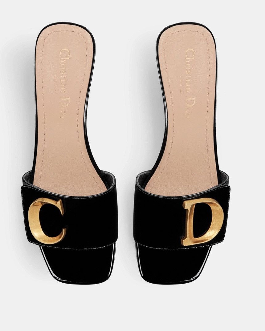 Dior Dior C'EST DIOR HEELED SLIDE Black Patent Calfskin Size US 9 / IT 39 - 4 Thumbnail