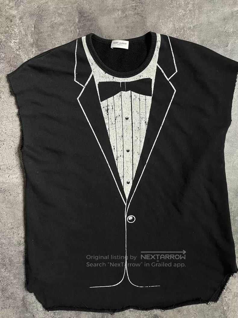 Saint Laurent Paris Saint Laurent Paris Bow Tie Frayed Edge Cut-off Vest Size US S / EU 44-46 / 1 - 2 Thumbnail