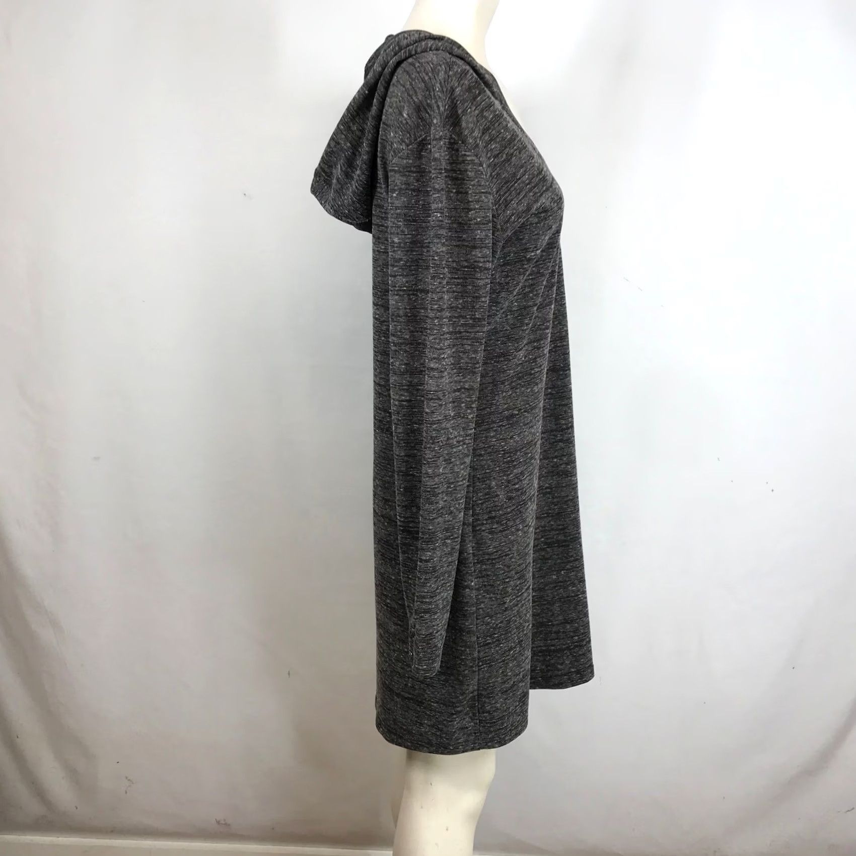 Vintage Kuhl Womens Gray Heathered Hooded V-Neck Long Sleeve Sweater Dress M Gray Hoodie Sweater Dress Womens Size M / US 6-8 / IT 42-44 - 4 Thumbnail