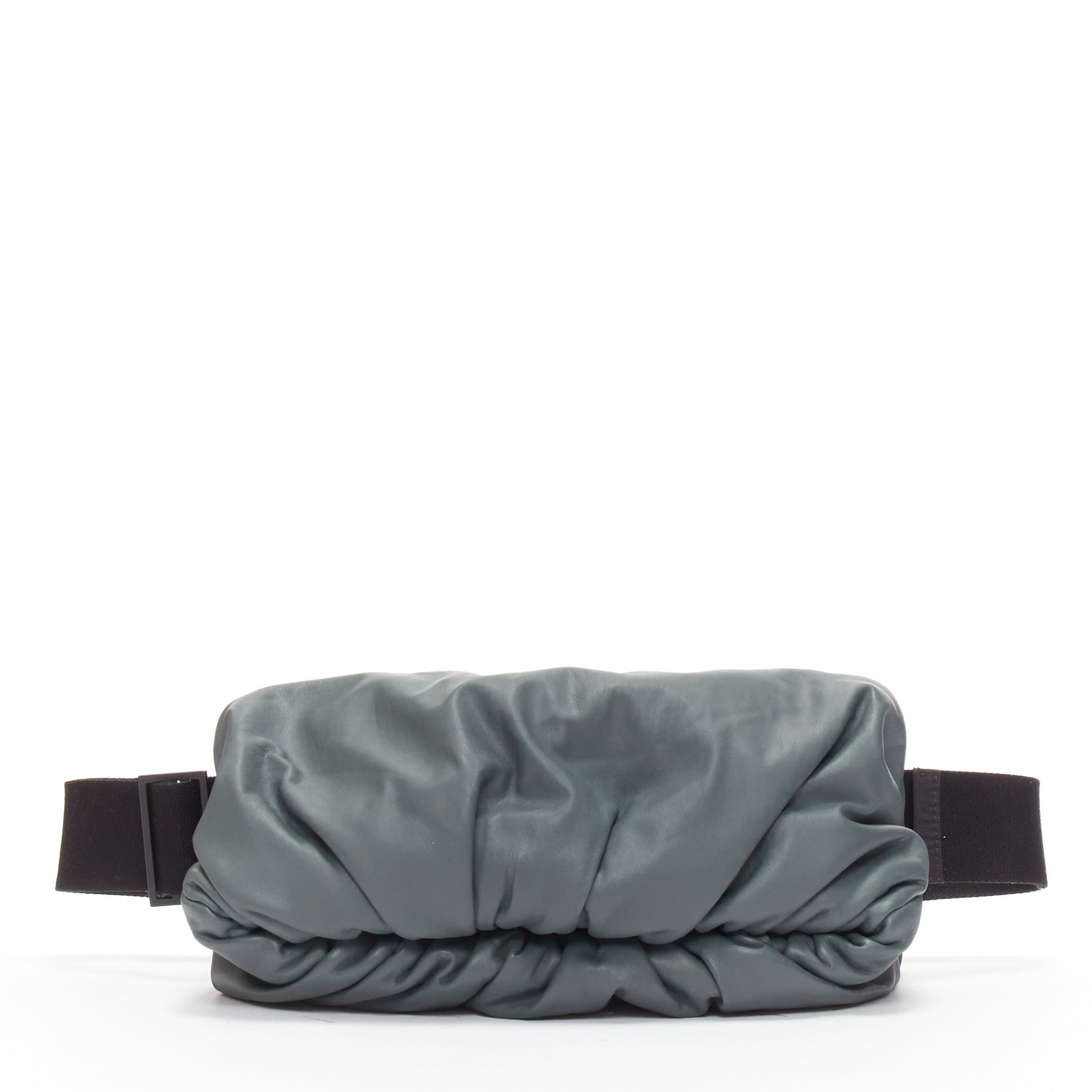 Bottega Veneta BOTTEGA VENETA The Body pouch grey smooth leather black sport strap waist bag Size ONE SIZE - 1 Thumbnail