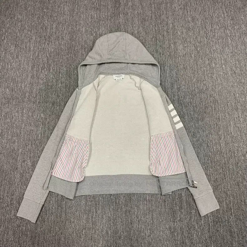 Thom Browne Thom Browne Gray four-striped jacket Size US L / EU 52-54 / 3 - 8 Thumbnail