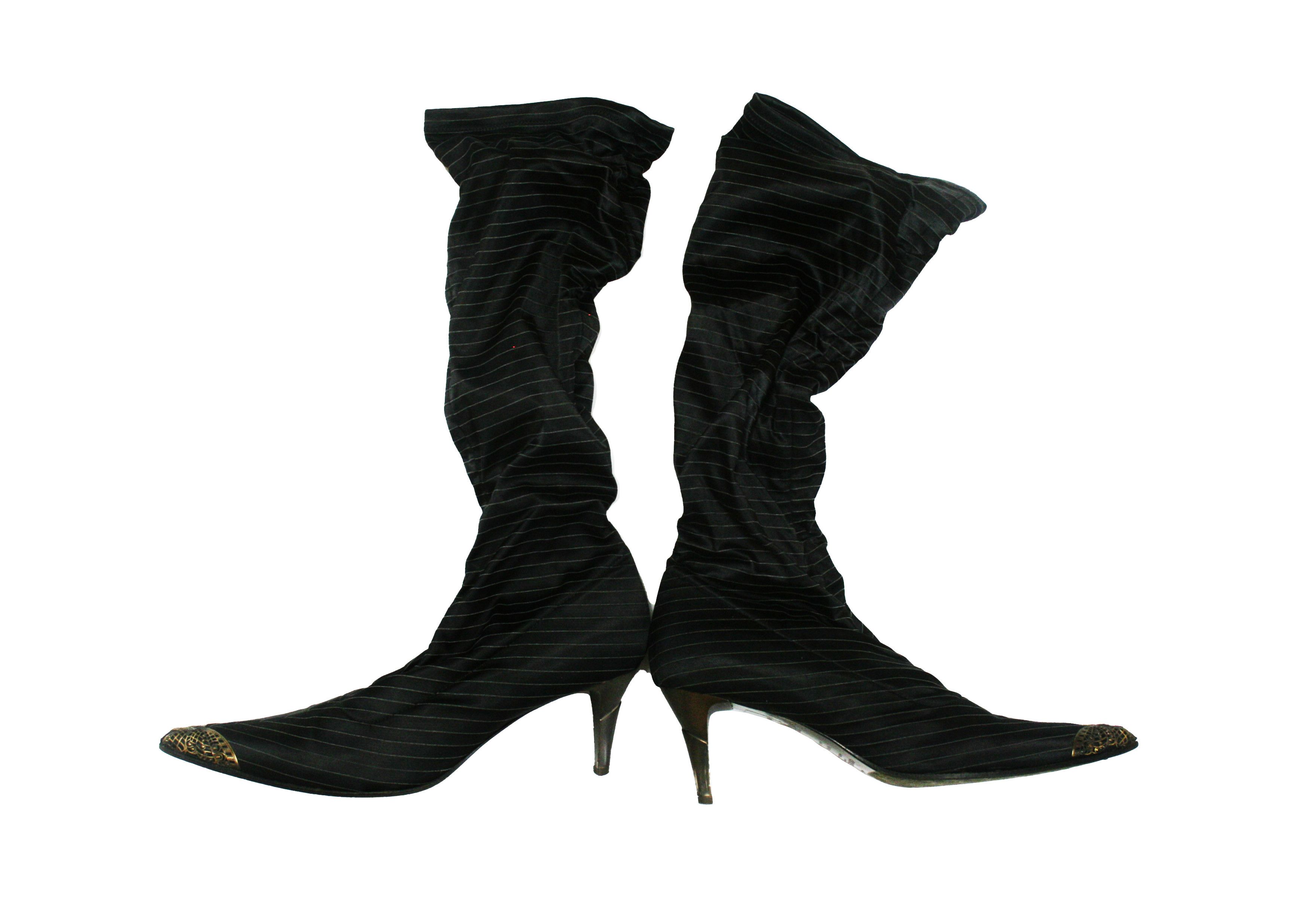 Other Dibrera By Paolo Zanoli Y2K Butterfly Stretch Heeled Boots Size US 7 / IT 37 - 1 Thumbnail