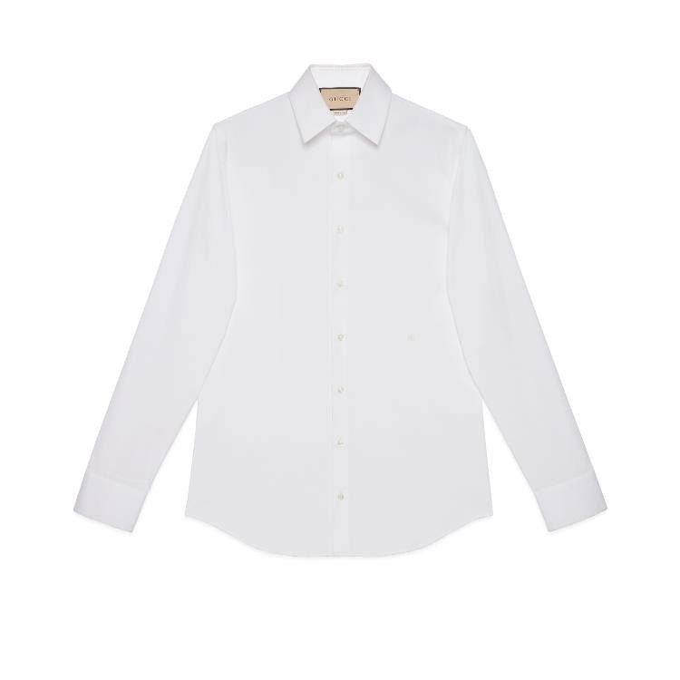 Gucci o1la5ras0426 Stretch Cotton Poplin Shirt in White Size US M / EU 48-50 / 2 - 1 Preview