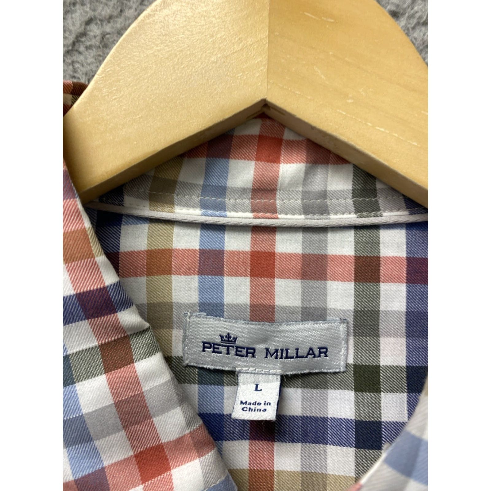 Peter Millar Peter Millar Button Shirt Mens L Multicolor Check Cotton Wing Collar Short Sleeve Casual Workwear Peter Millar Crown Sport Regular Size US L / EU 52-54 / 3 - 5 Thumbnail
