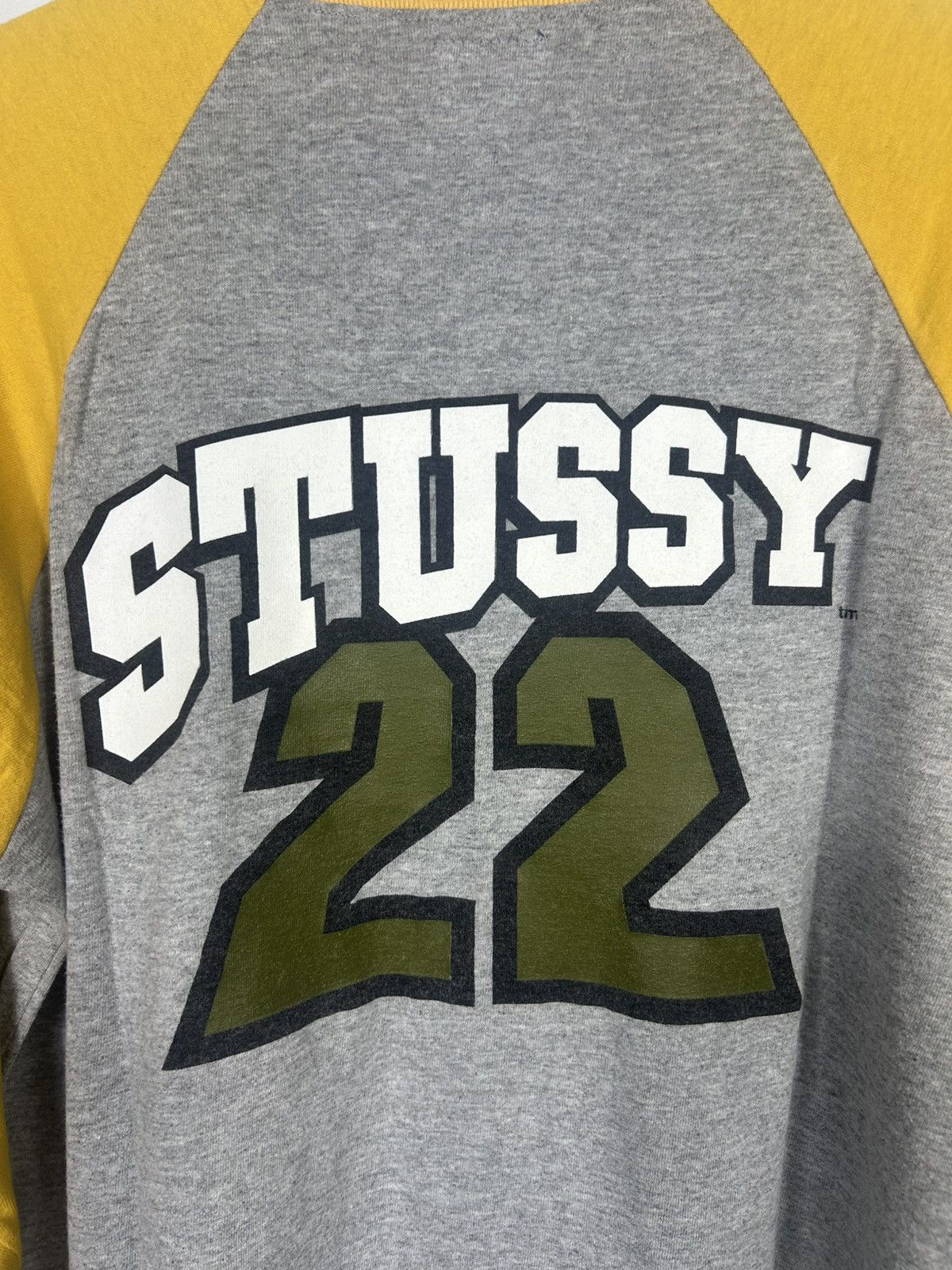 Stussy Vintage Stüssy Long Sleeve Grey & Yellow size L Size US L / EU 52-54 / 3 - 10 Thumbnail