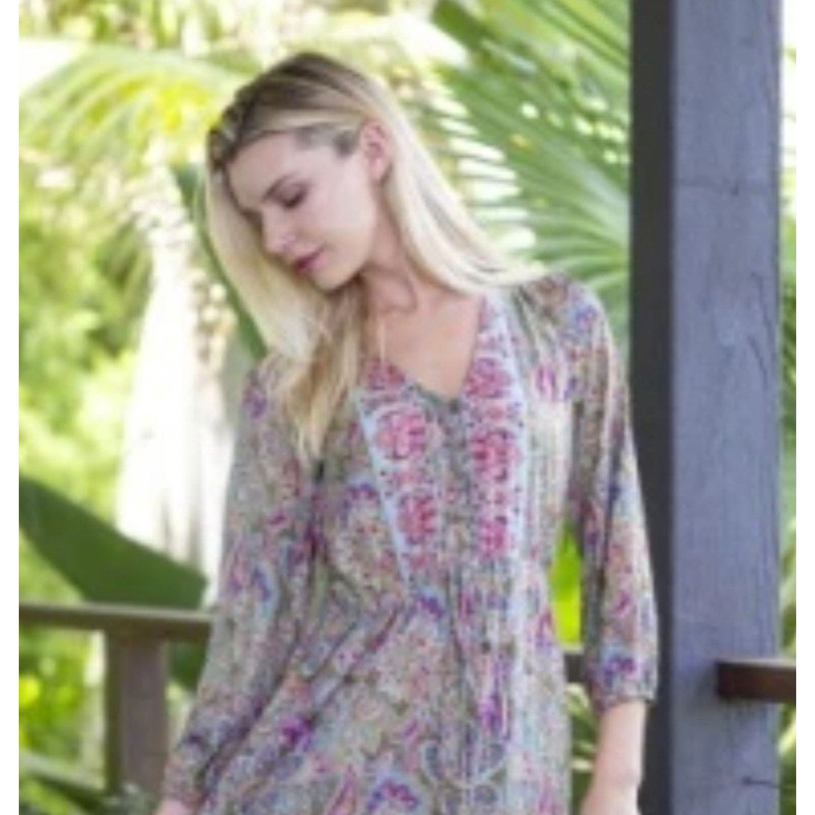 Other Cienna Olive Button Front Ruffle Silk Blend India Dress S Size S / US 4 / IT 40 - 6 Thumbnail