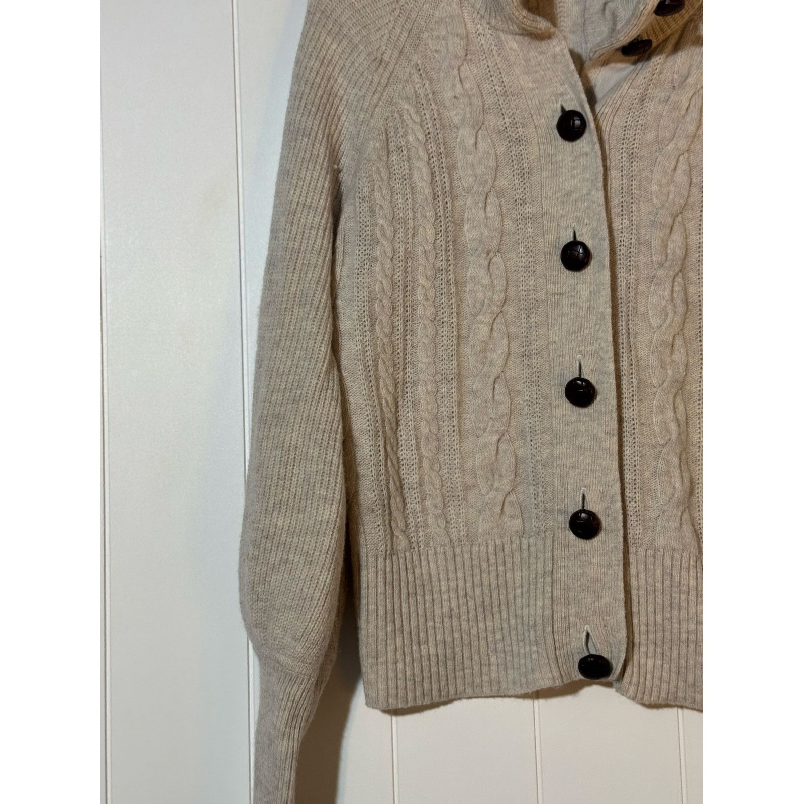 J.Crew J. Crew Cable Knit Button Front Cardigan Sweater - Medium Size M / US 6-8 / IT 42-44 - 8 Thumbnail