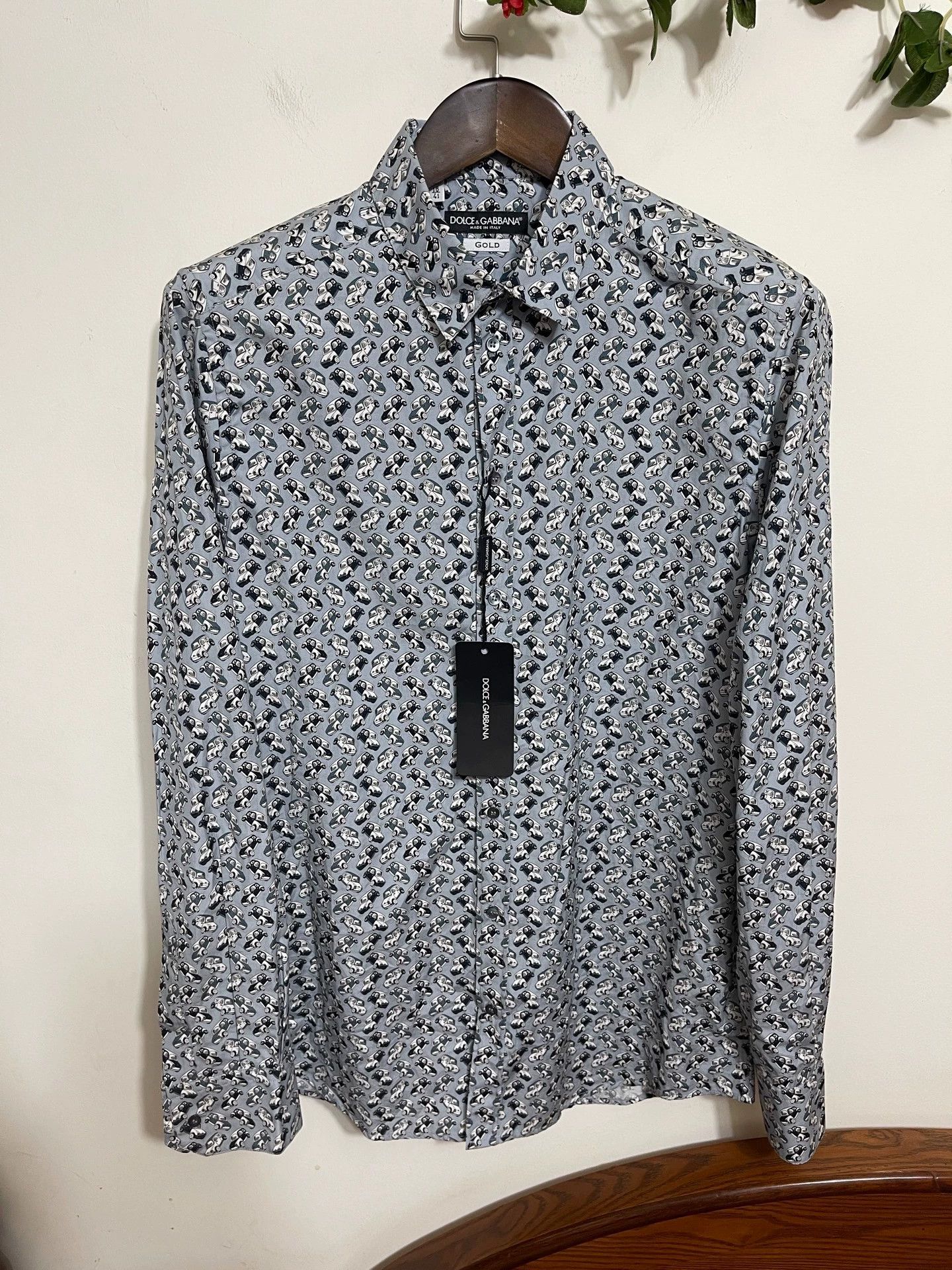 Dolce & Gabbana DG Slim Fit Longsleeve Shirt 41 Italian Cars Print Size US L / EU 52-54 / 3 - 1 Thumbnail