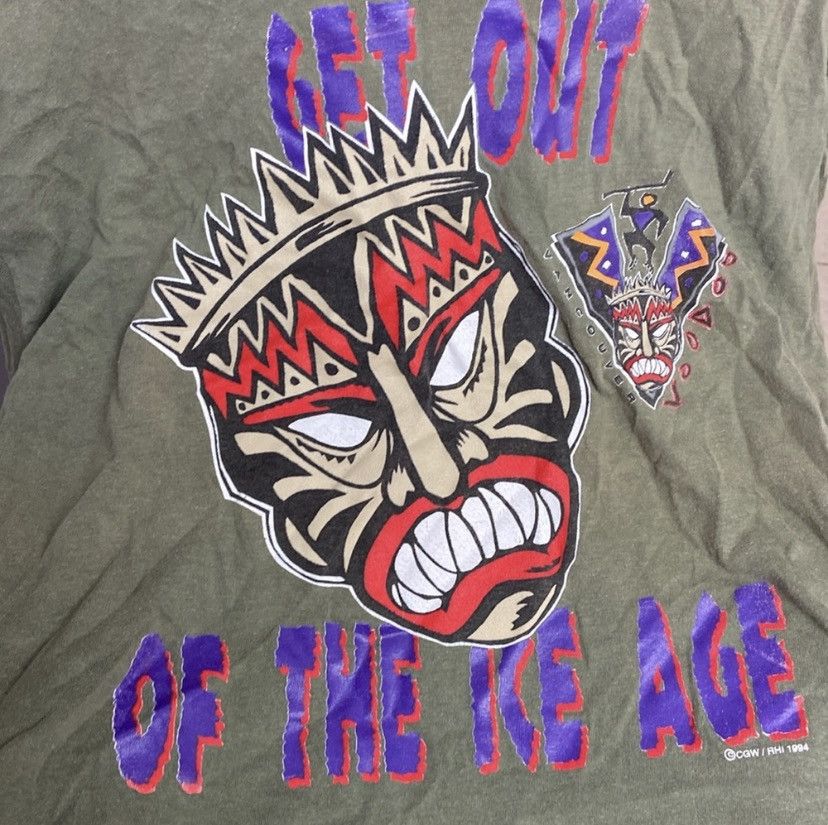 Vintage VTG RARE Vancouver Voodoo “Get Out of the Ice Age” Green Tee Size US L / EU 52-54 / 3 - 3 Thumbnail