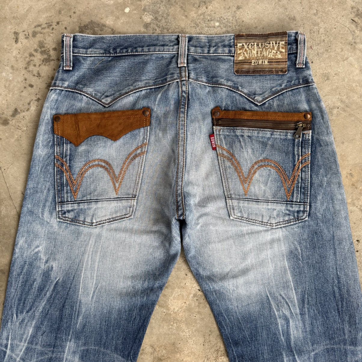 Edwin W36x30 Vintage Edwin Faded Storm Mud Wash Denim Jean Size US 36 / EU 52 - 9 Thumbnail