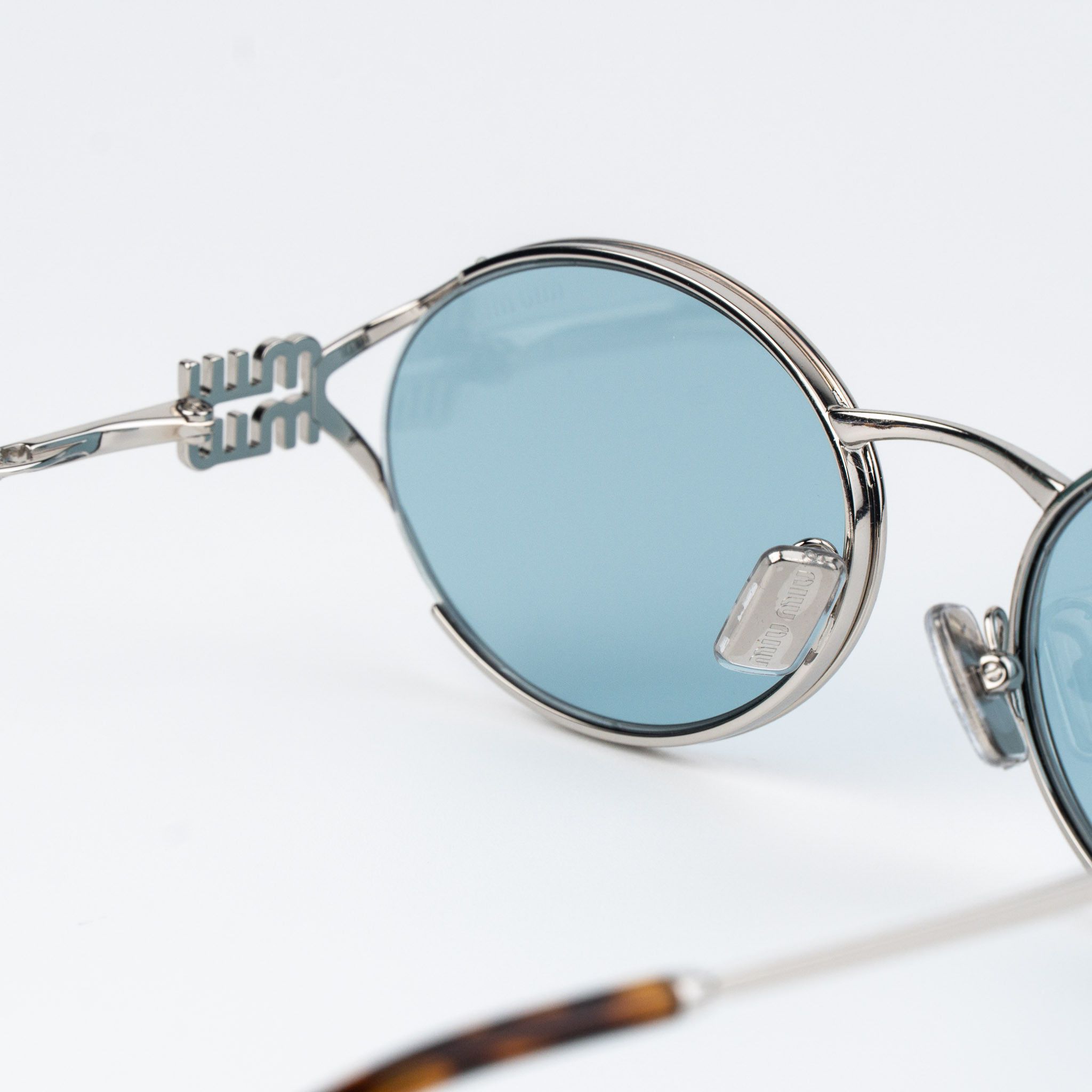 Miu Miu Miu Miu Women Sunglasses LOGO MU52YS 1BC20R NEW AUTHENTIC Size ONE SIZE - 8 Thumbnail