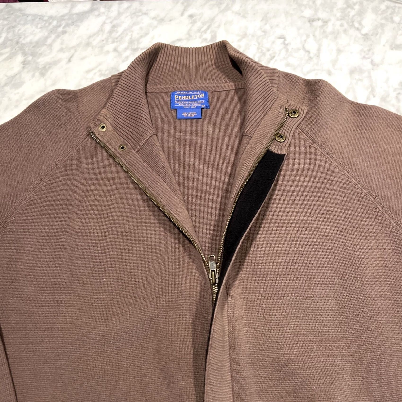 Pendleton Pendleton Sweater Cardigan Jacket Size L Full-Zip Snaps Pockets Cotton Brown Size US L / EU 52-54 / 3 - 4 Thumbnail