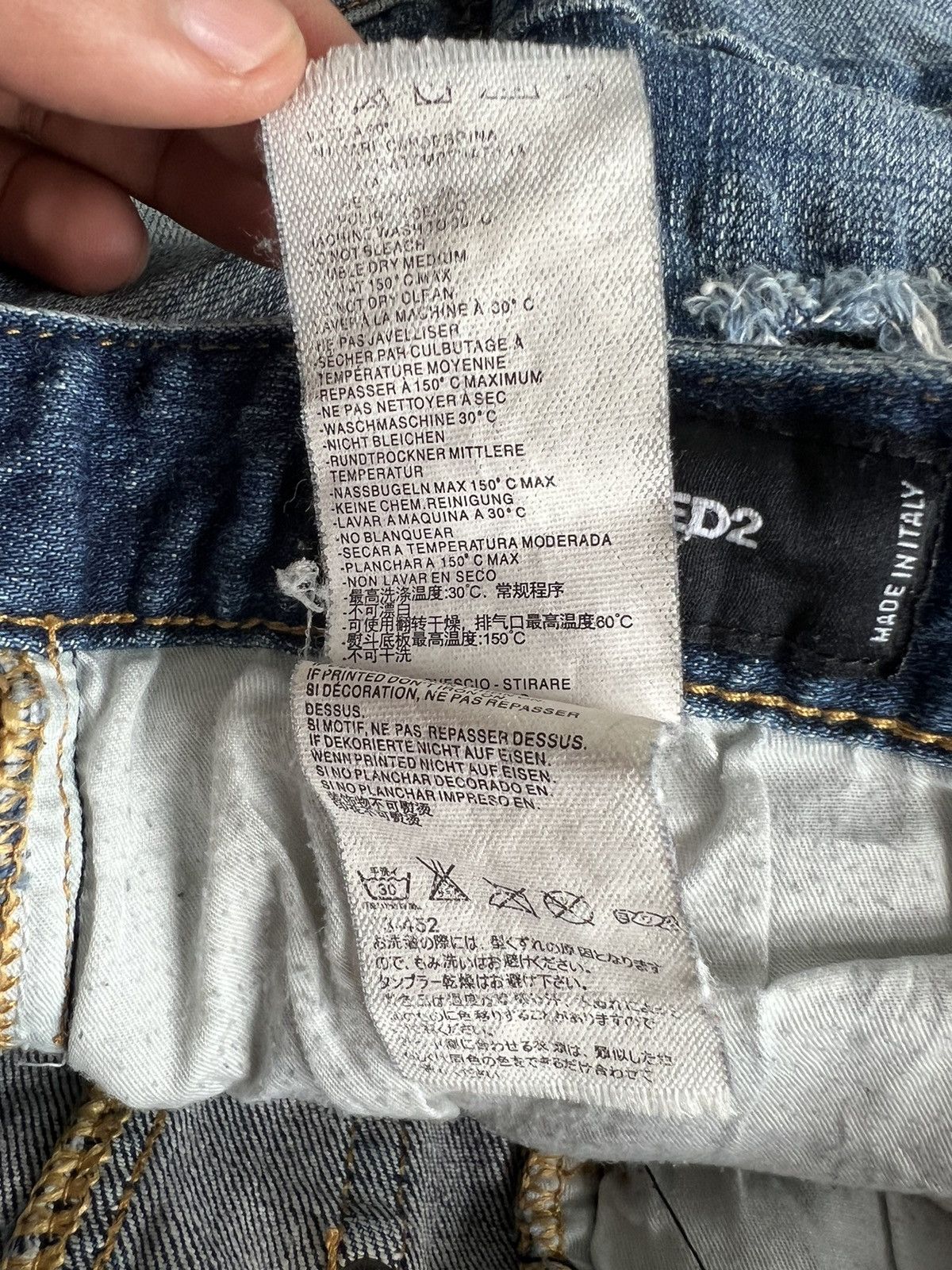 Dsquared2 × Purple DSQUARED2 Beautiful Patchwork Distressed Skinny Biker Jean Size US 29 - 11 Thumbnail