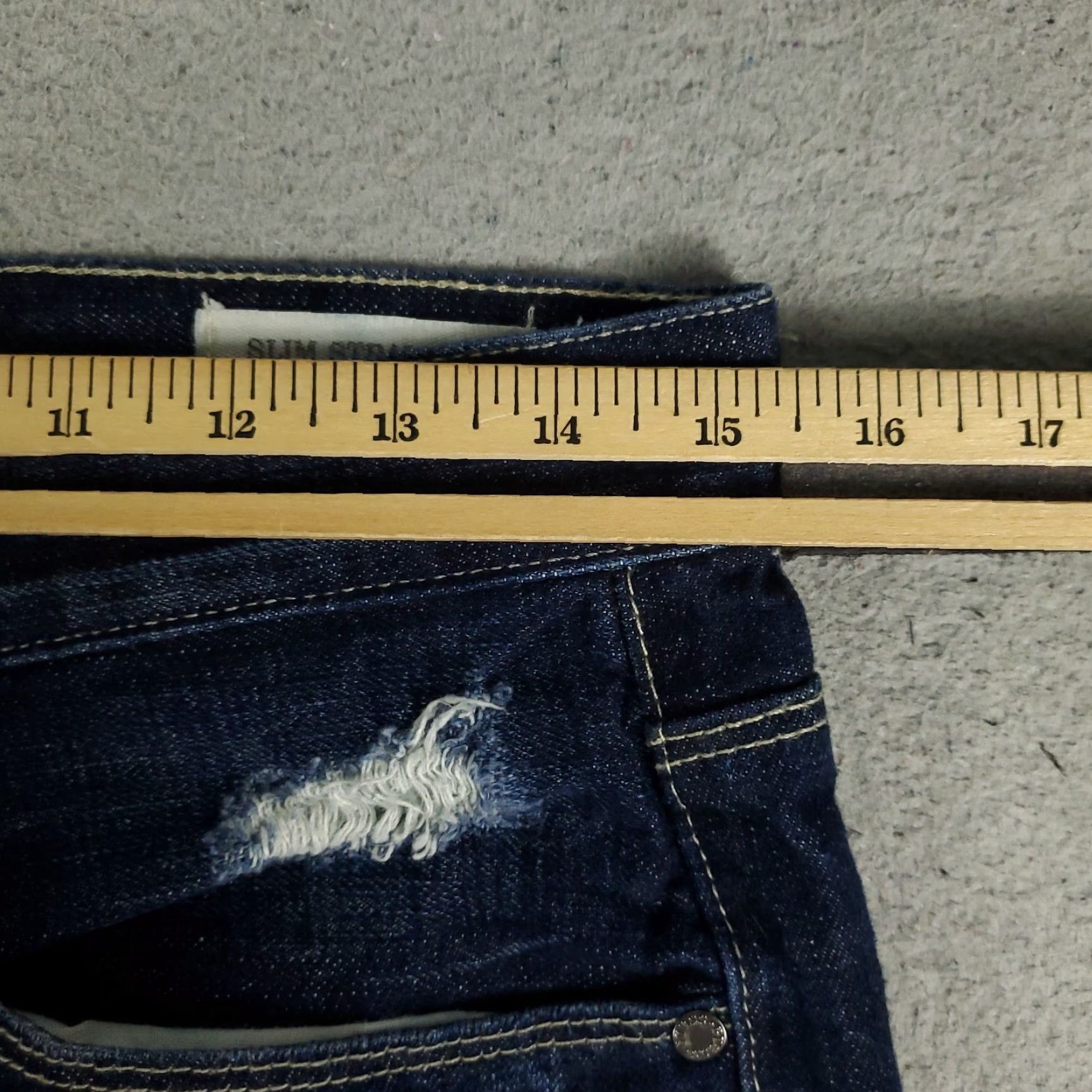 Guess GUESS Men's Jeans 29x30 Blue Distressed Slim Straight Denim Pants Size US 29 - 4 Thumbnail