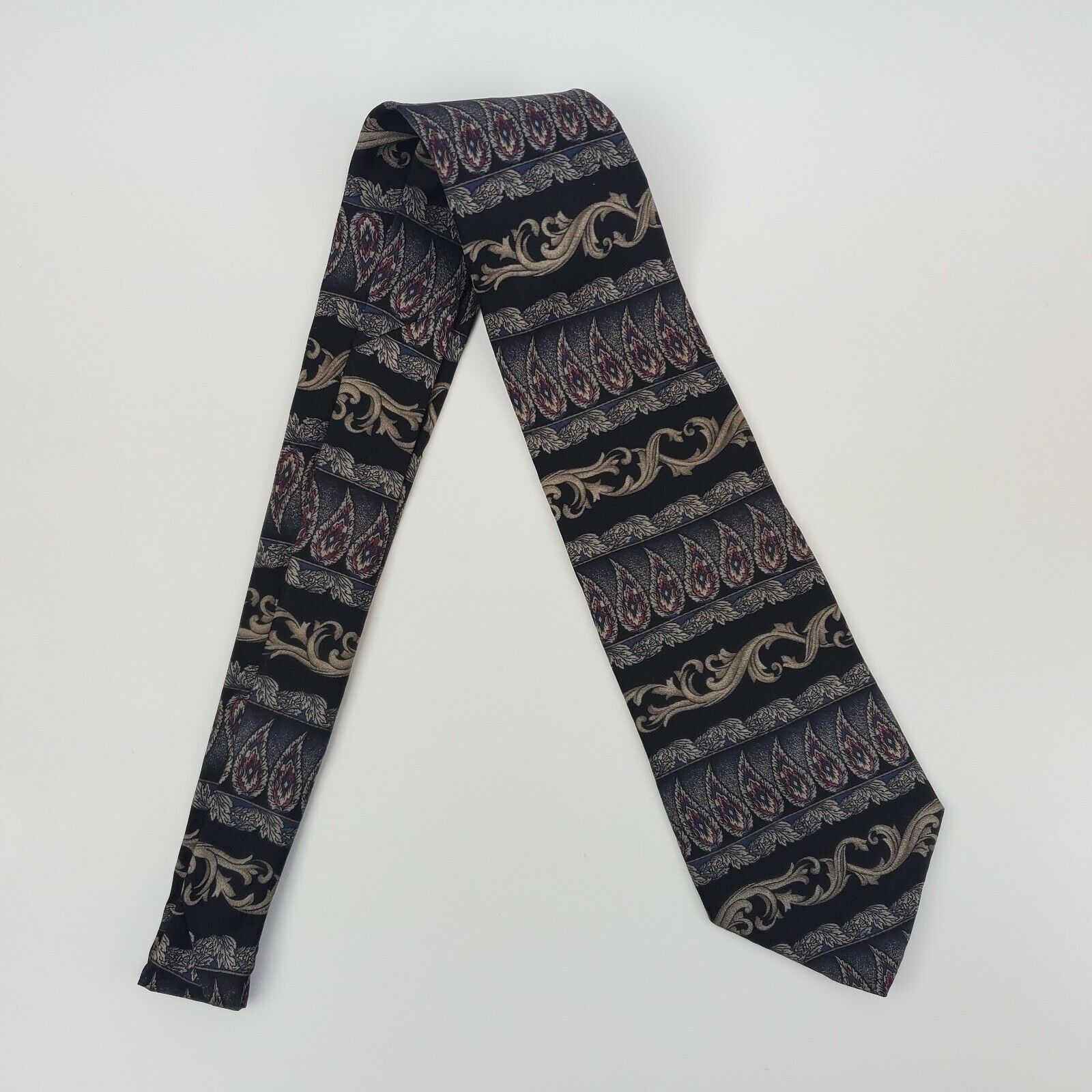 Henry Grethel Henry Grethel Black Wide Silk Tie Wide Size ONE SIZE - 6 Thumbnail