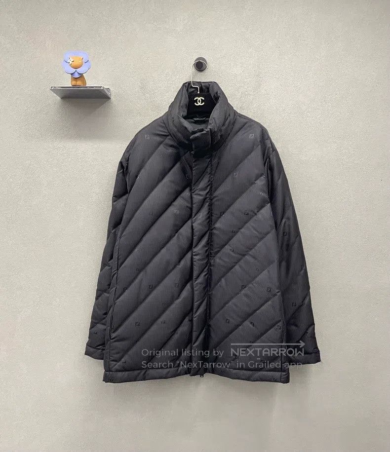 Fendi Fendi Black stand collar down jacket with hidden logo, nyl Size US L / EU 52-54 / 3 - 3 Thumbnail