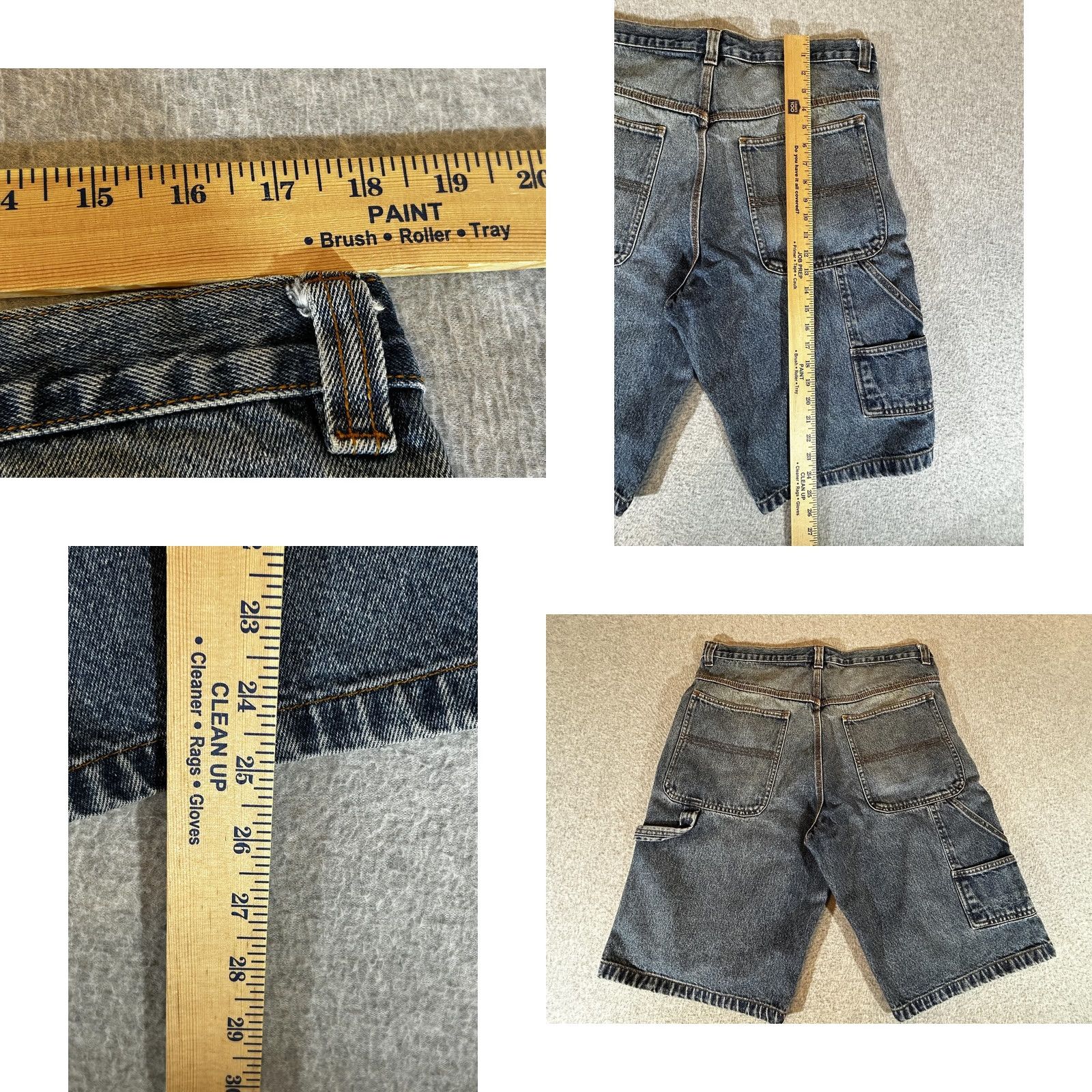 Vintage VINTAGE Bull.&.Bear Jean Shorts Men 36 Jorts Carpenter Wide Leg Blue Baggy Denim Cargo Shorts Men Blues Jeans Cargo Pocket 90s Skater Grunge Mens Size US 36 / EU 52 - 8 Thumbnail