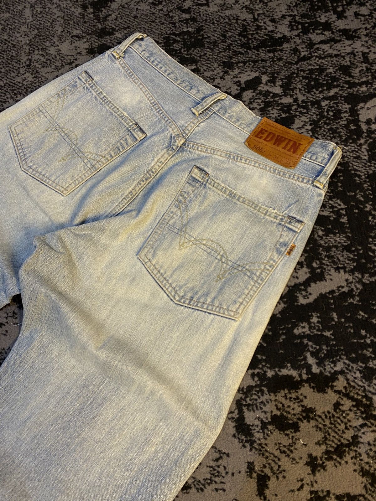 Edwin Vtg Edwin 505z Selvedge Sky Blue Faded Jeans 🔥 Size US 31 - 10 Thumbnail