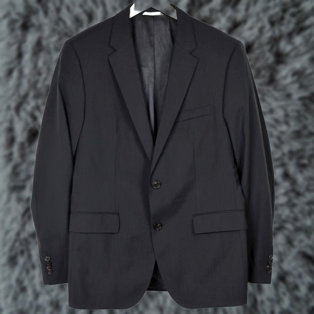 Hugo Boss HUGO BOSS The Rider Black Label Blazer Men's US 40 Virgin Wool Pinstriped Blue Size 40R - 1 Thumbnail