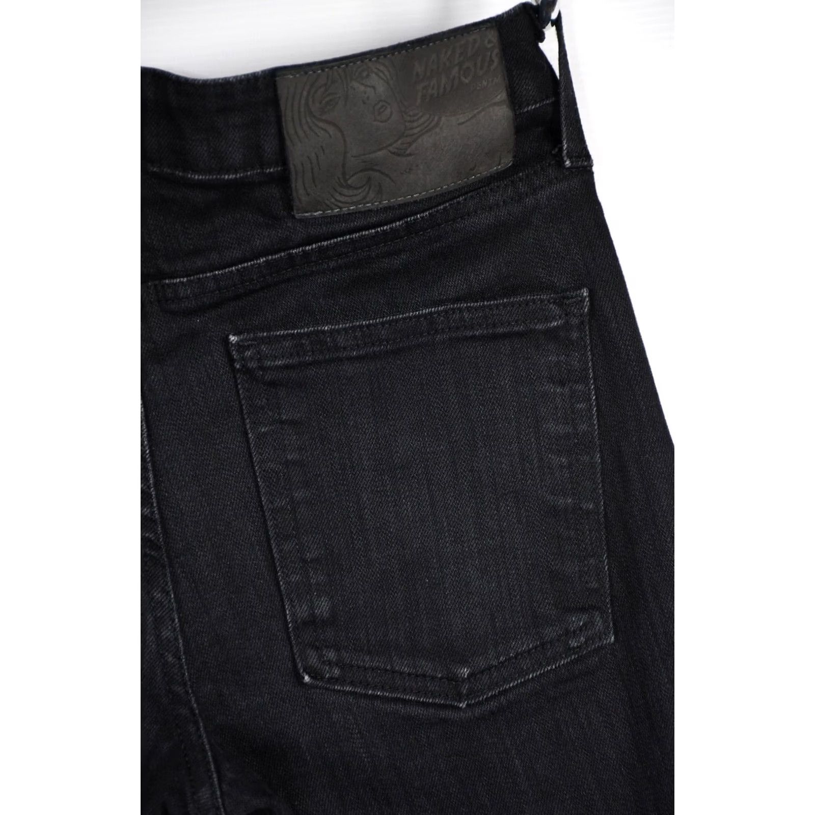 Vintage Naked & Famous Denim Super Guy Black Power-Stretch Jeans Men's 32 W 95%COTTON 5%ELASTANE Regular Slim Black Jeans Mens XS-XL (adjusted) Size US 32 / EU 48 - 7 Thumbnail