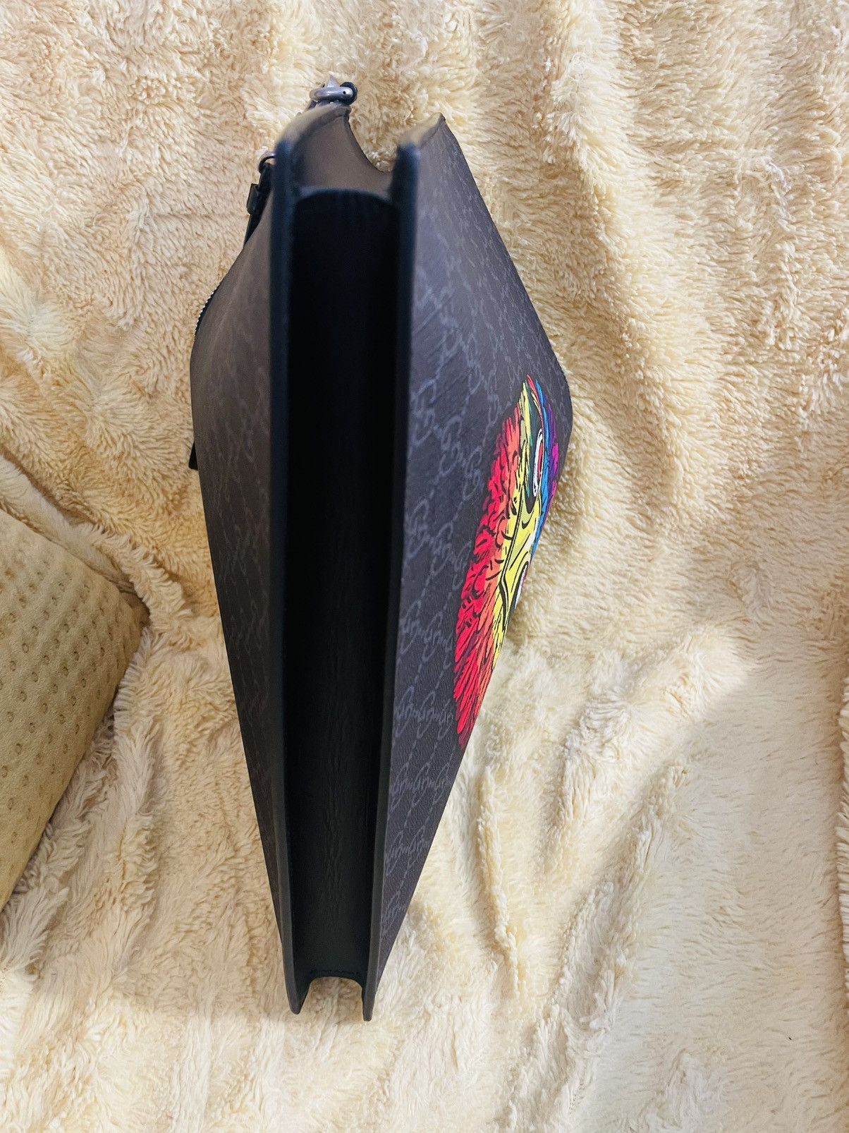 Gucci Gucci Black GG Supreme Pouch with Multicolor Eagle Motif Size ONE SIZE - 10 Thumbnail