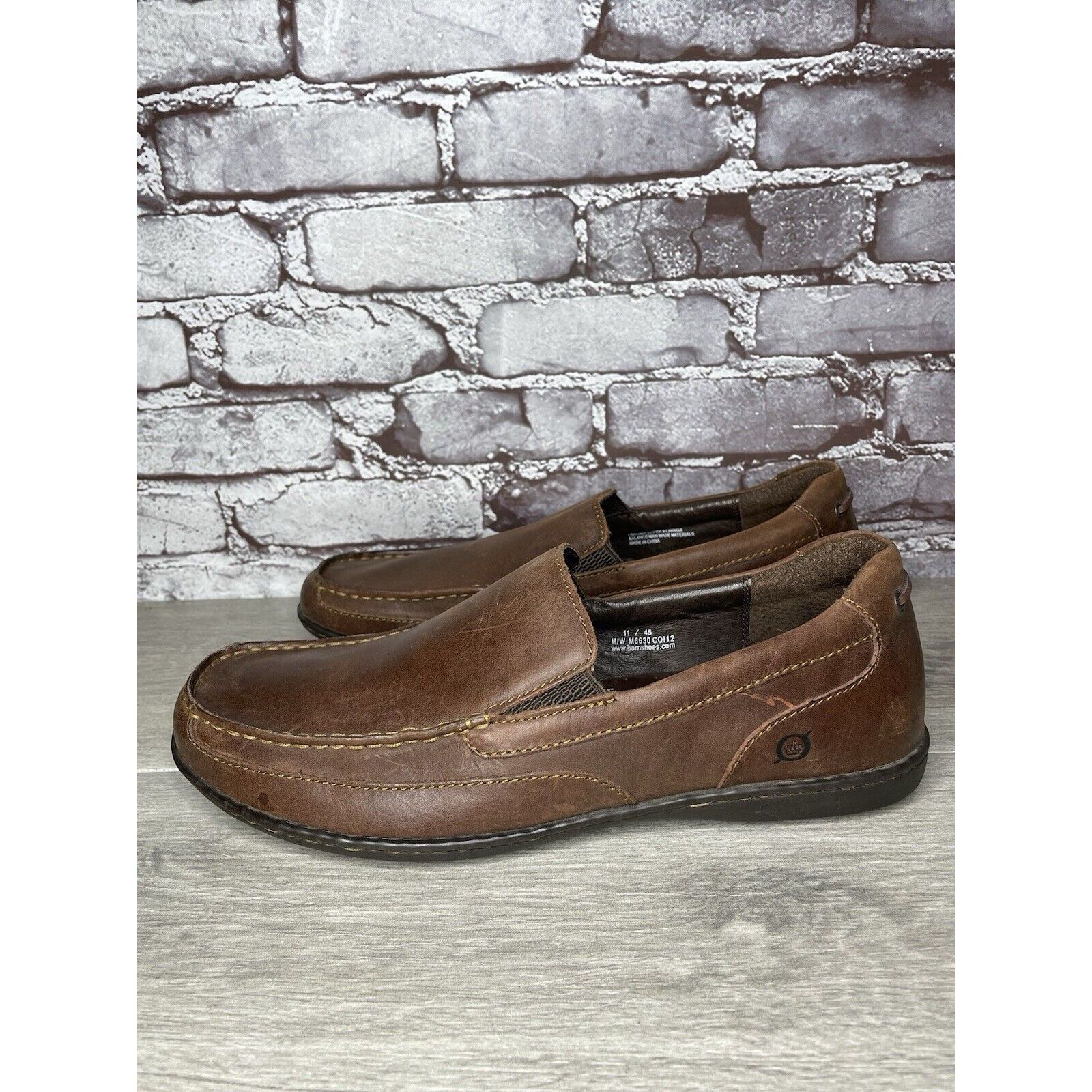Born Born Handcrafted Brown Leather Casual Slip On Comfort Loafer Size US 11 / EU 44 - 1 Thumbnail
