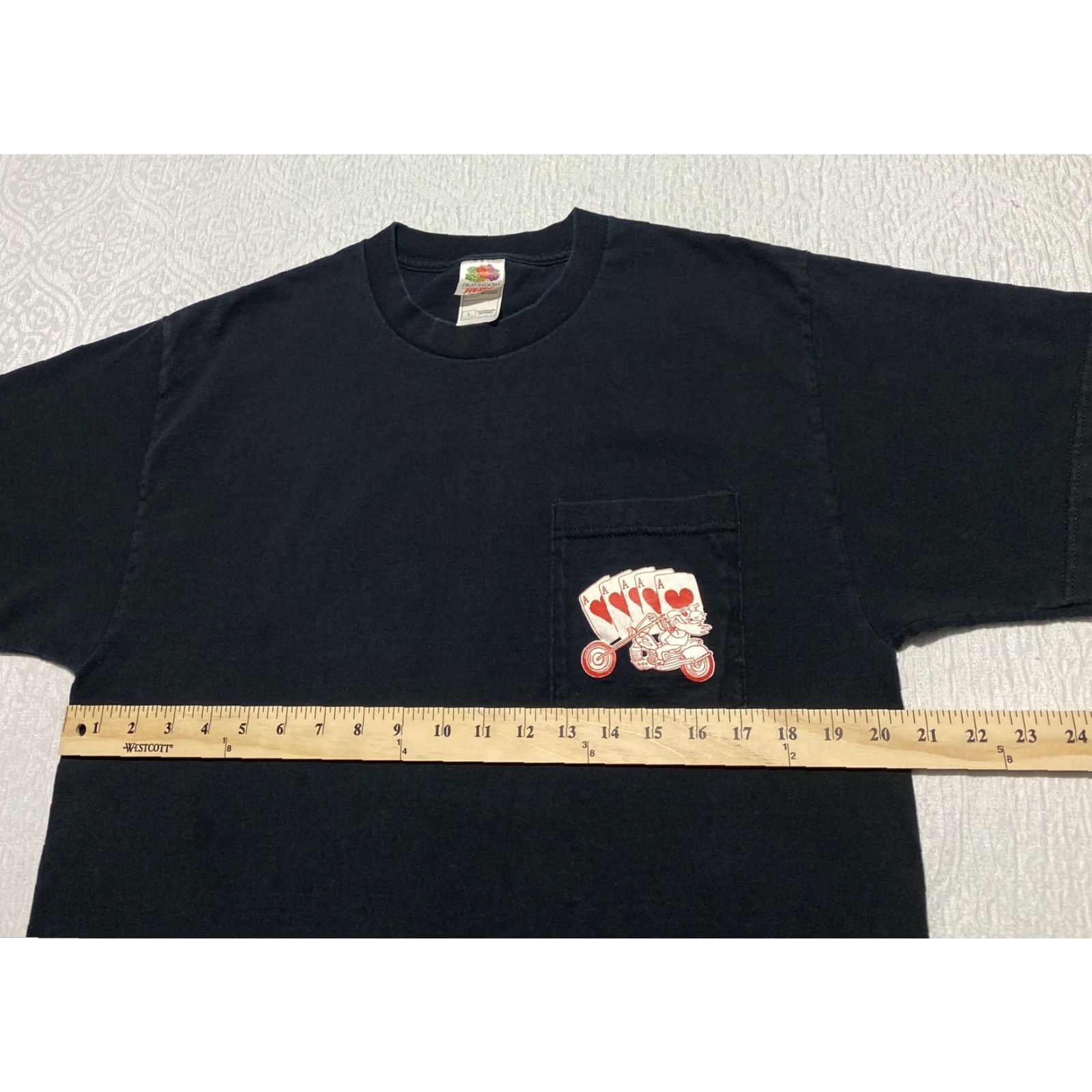 Fruit Of The Loom VINTAGE Odd Fellow Poker Run Shirt Mens Large Black Motorcycle Biker 2002 Tee 00s Size US L / EU 52-54 / 3 - 5 Thumbnail