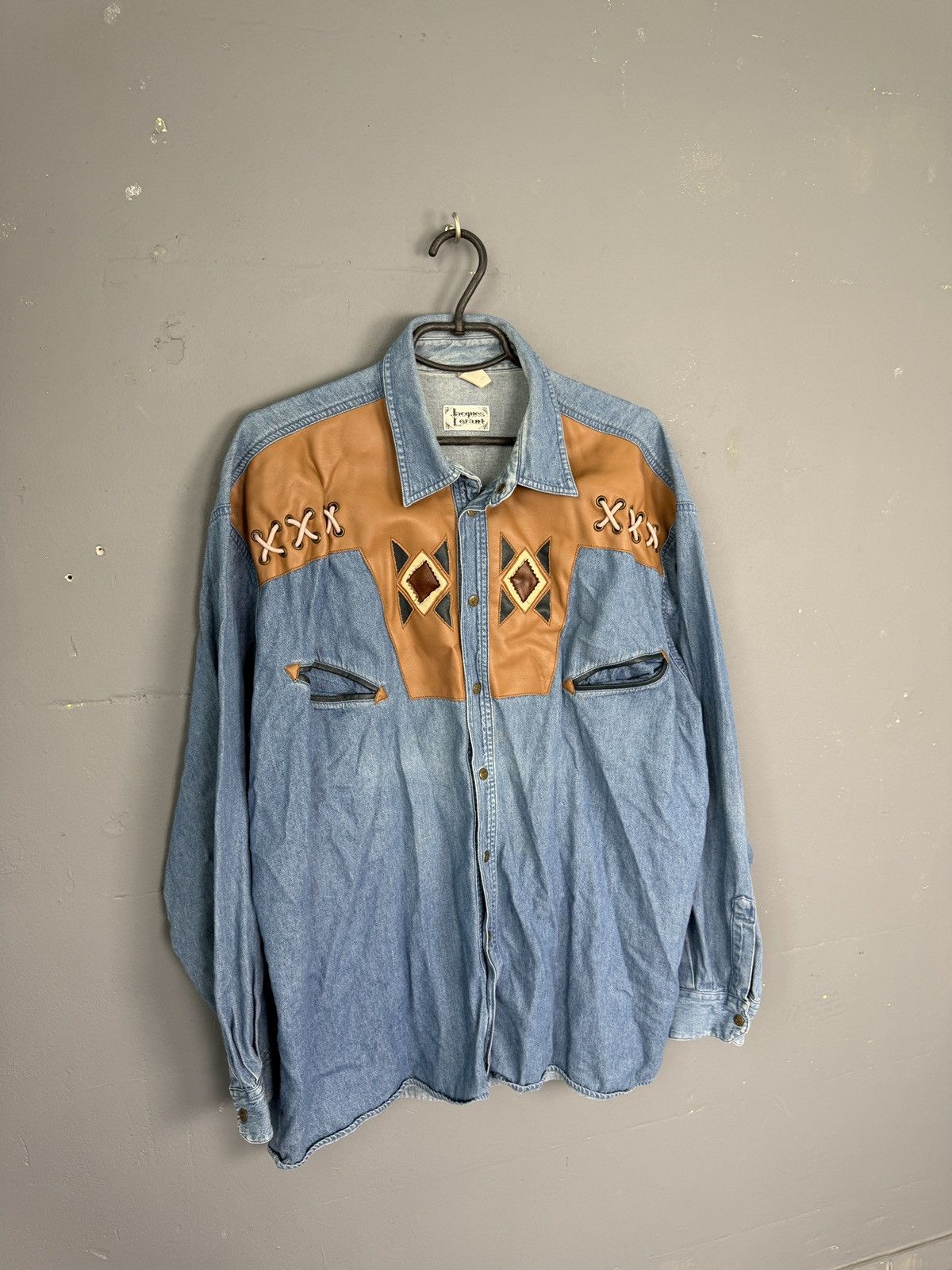 Vintage Vintage Leather Western Shirt Jacket Size US XL / EU 56 / 4 - 1 Thumbnail