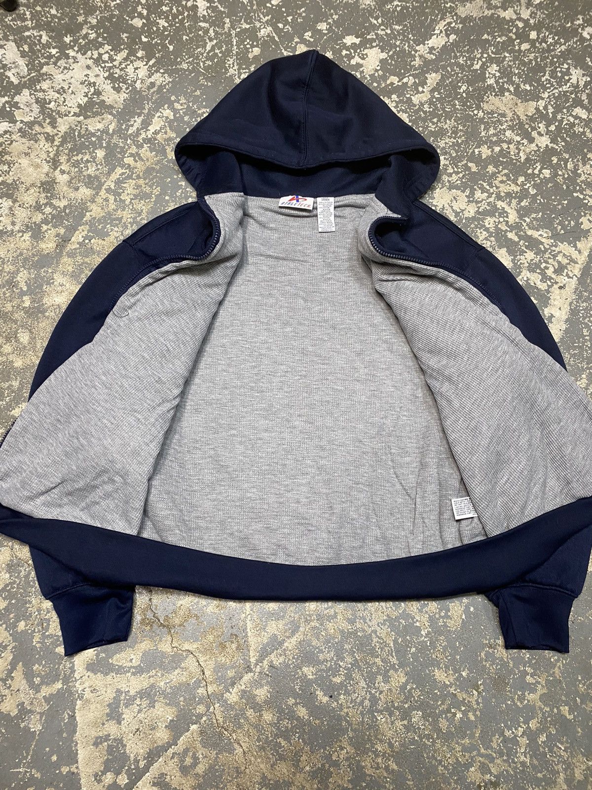 Japanese Brand × Vintage Vintage Athletec Waffle Insulated Thermal Zip Hoodie Sweat Size US L / EU 52-54 / 3 - 4 Thumbnail