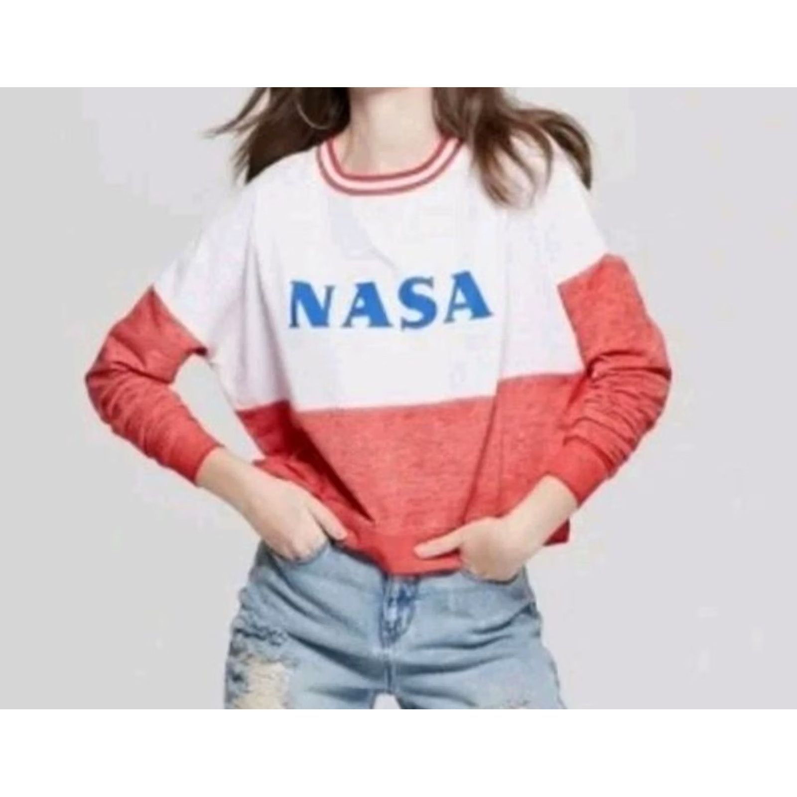 Vintage NASA Fifth Sun Shirt Knit Top XL Red Long Sleeve Space Womens Shirt Size XL / US 12-14 / IT 48-50 - 2 Thumbnail