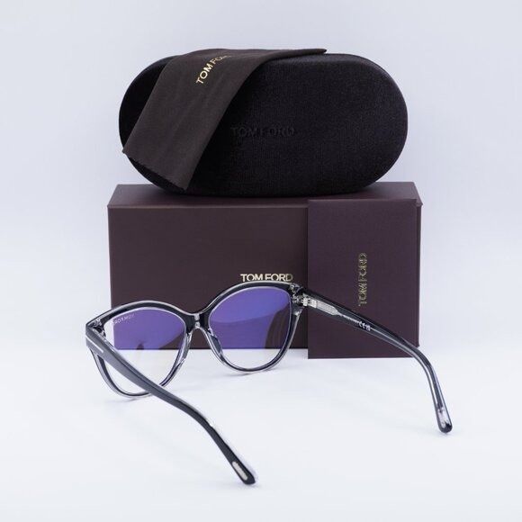 Tom Ford FT5954-B 003 Eyeglasses Black/Crystal 54mm Cat Eye