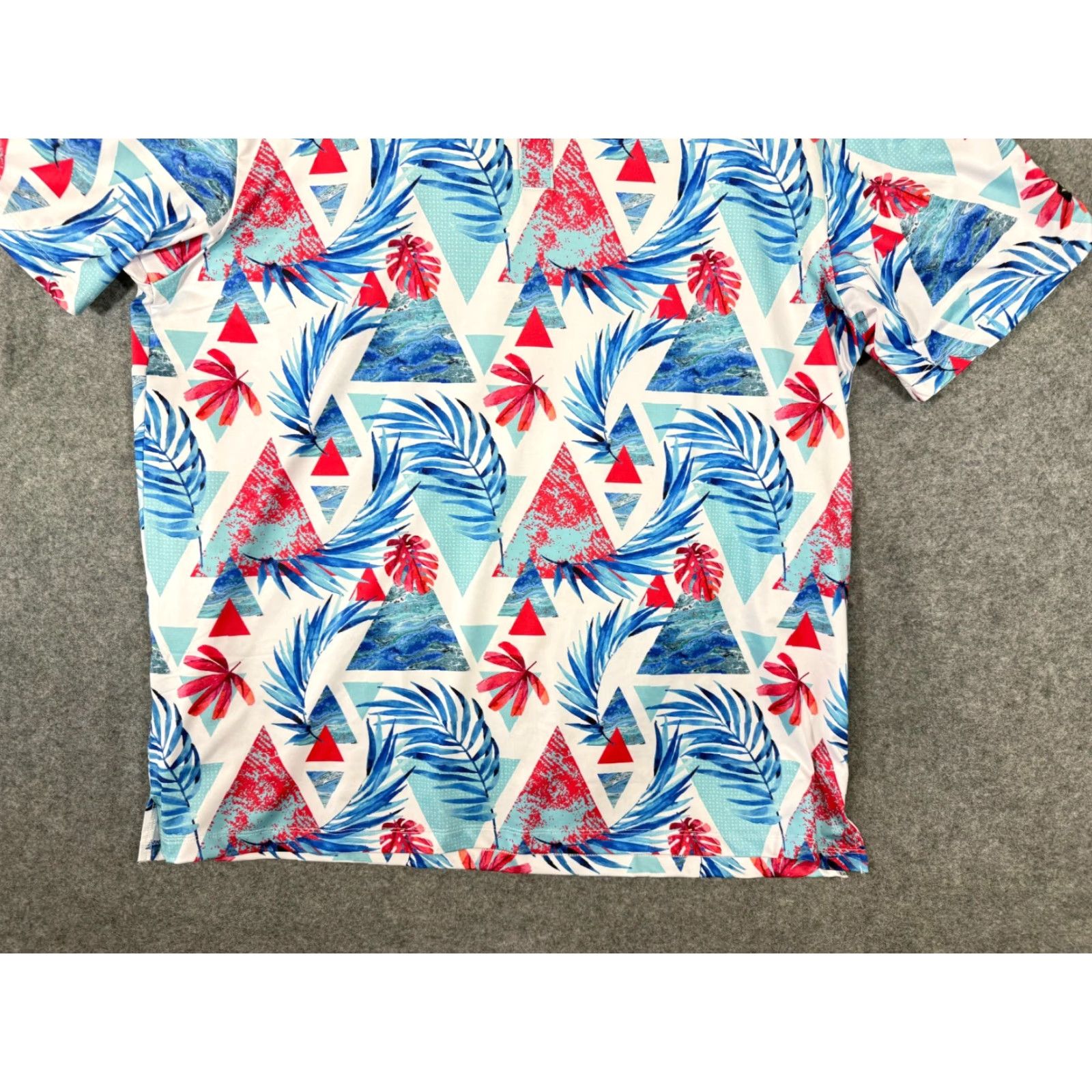 Vintage Yatta Polo Shirt Mens 2XL Blue White Floral Golf Performance Stretch Outdoor Short Sleeve Shirt Size US XXL / EU 58 / 5 - 4 Thumbnail