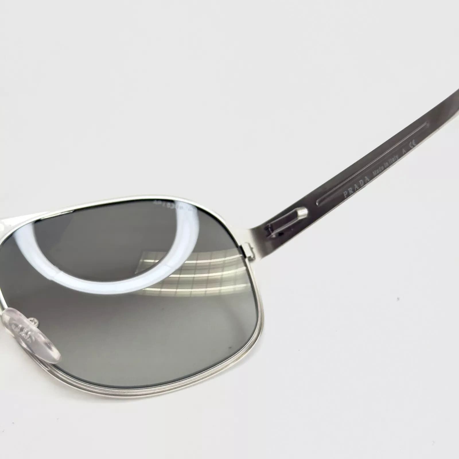 Prada PRADA 53L TECHNIQUE Silver Brushed Aviator Sunglass PR53LS Size ONE SIZE - 3 Thumbnail