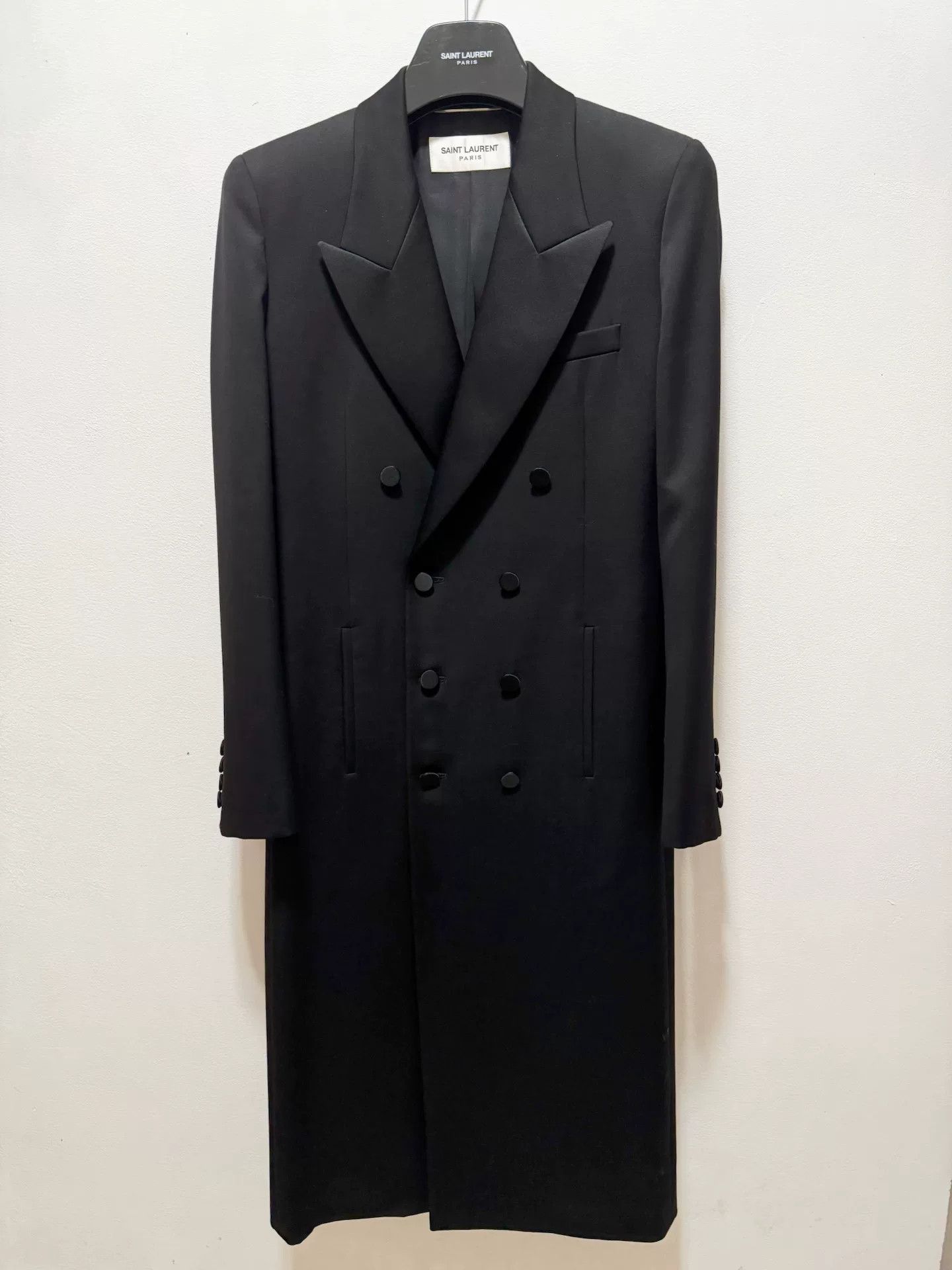 Saint Laurent Paris Saint Laurent Black Double-Breasted Coat Size US S / EU 44-46 / 1 - 1 Thumbnail