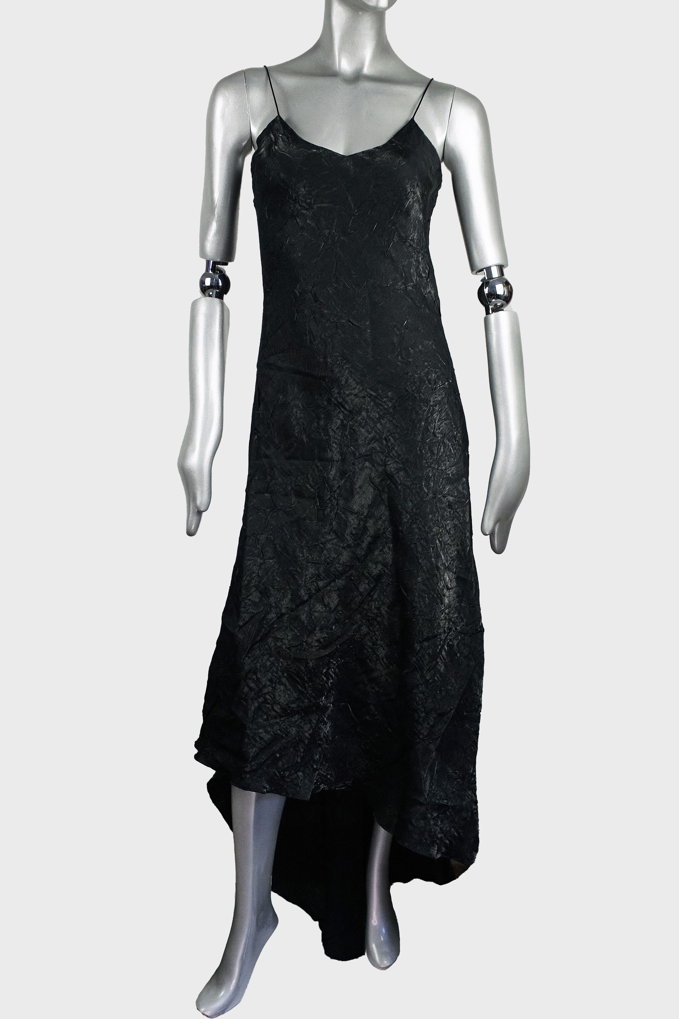 Vintage Lu Lu Fl'h maxi black textured evening dress made in France Size XS / US 0-2 / IT 36-38 - 2 Thumbnail