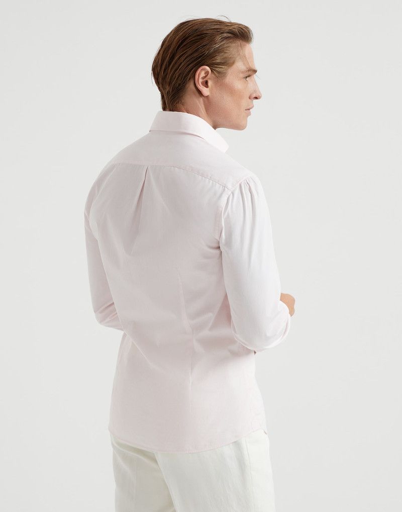 Brunello Cucinelli o1la1rc1a0326 Poplin Slim Fit Shirt in Light Pink Size US S / EU 44-46 / 1 - 2 Thumbnail