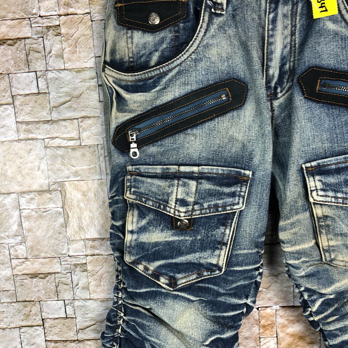 Japanese Brand Elme Design faded Blue Cropped spring Denim Pants #A347 Size US 31 - 10 Thumbnail