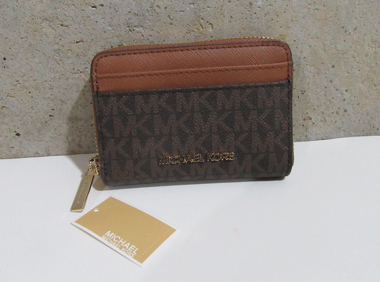 Michael Kors Michael Kors Womens Med Zip Around Card Cas Brown/Luggage Size ONE SIZE - 11 Thumbnail