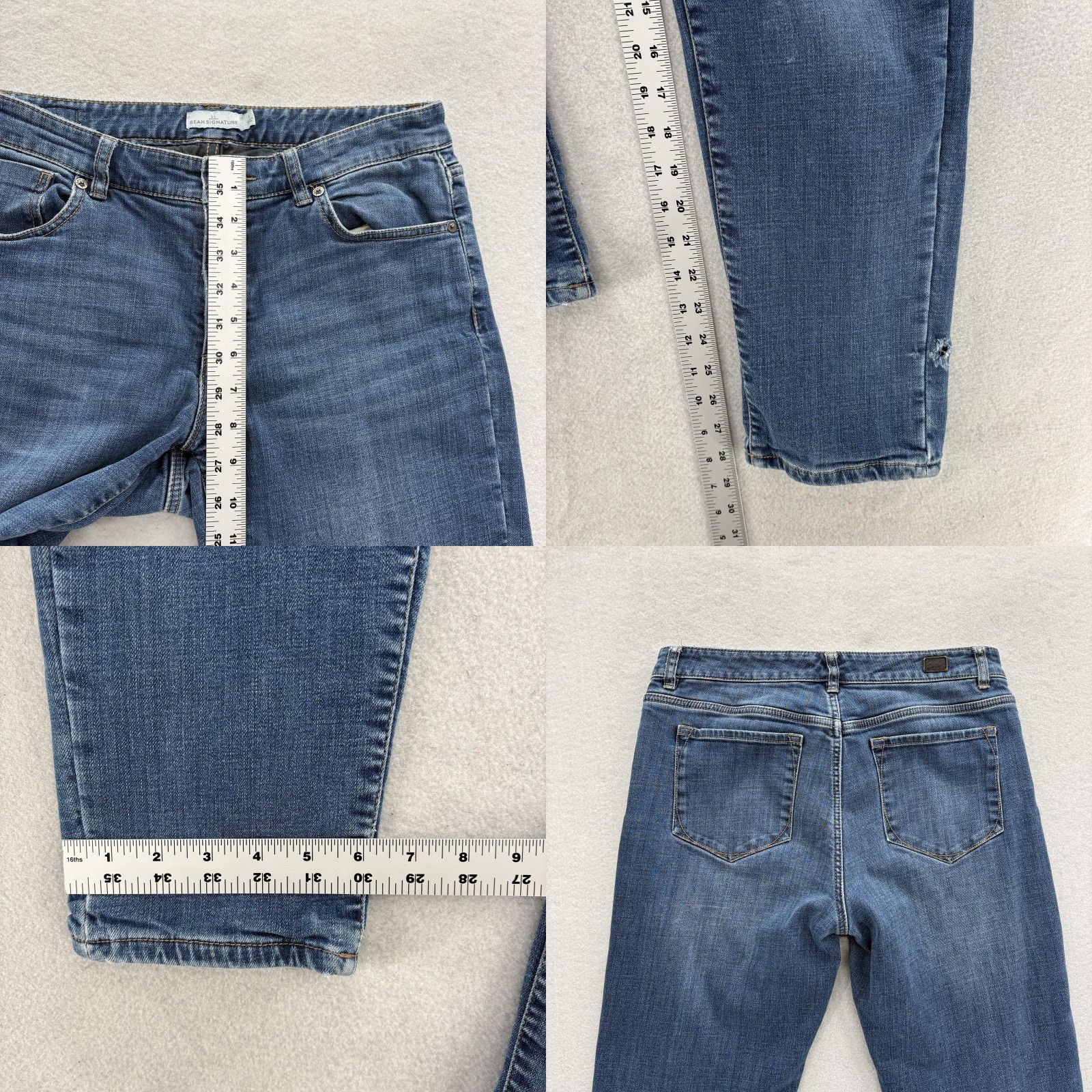 Vintage L.L. Bean Signature Jeans Womens 6 Blue Medium Wash Chore Straight Pockets 5-Pocket Denim Slim Lined Zip Button Mid Rise Vintage No Size 28" / US 6 / IT 42 - 8 Thumbnail