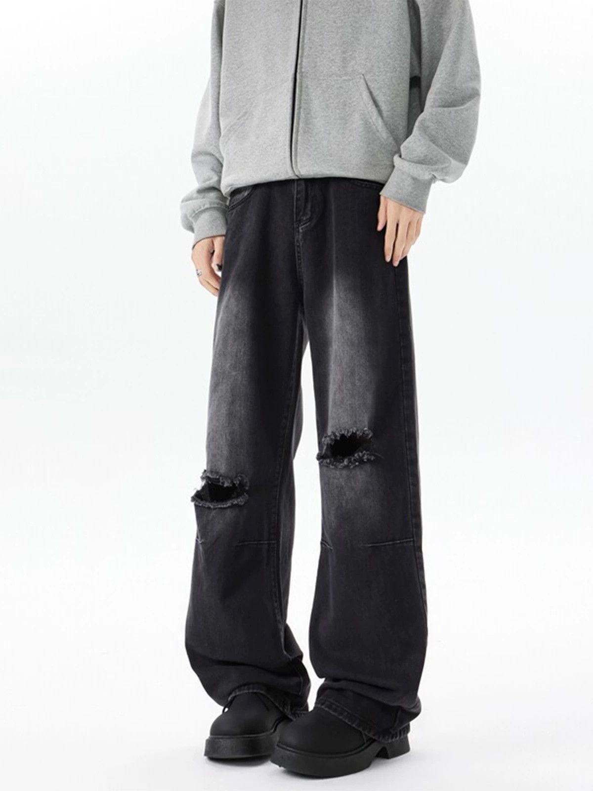 Japanese Brand Men's American Streetwear Retro Washed Distressed Jeans Size US 32 / EU 48 - 2 Thumbnail