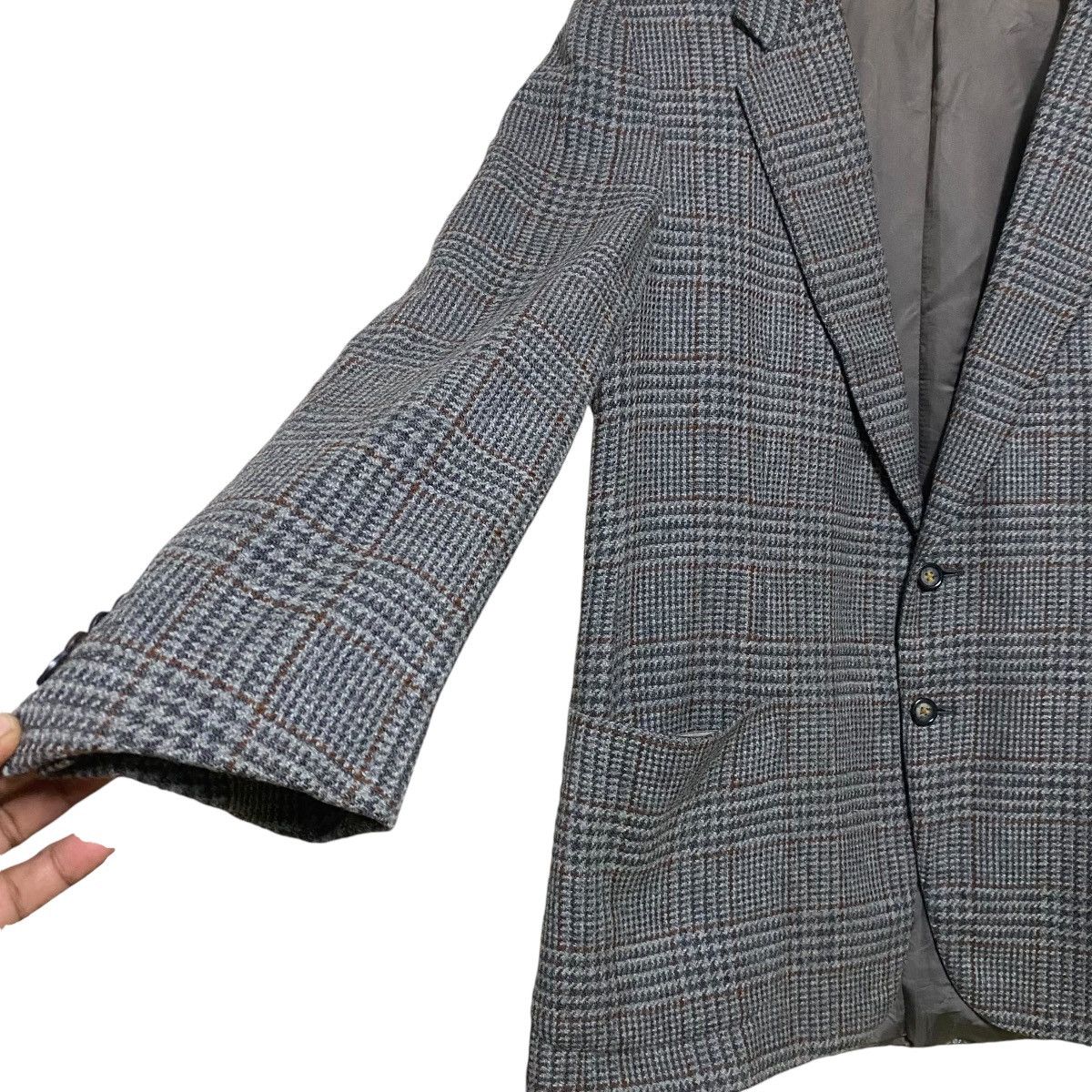 Celine Vintage Celine Houndstooth Checked Wool Blazer Jacket Size US L / EU 52-54 / 3 - 4 Thumbnail
