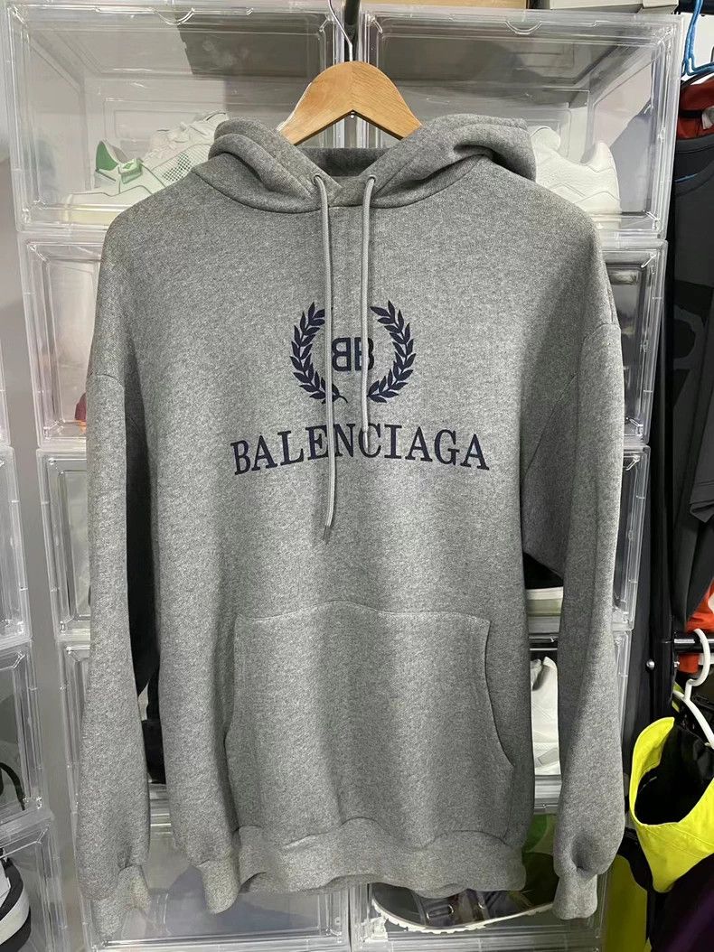 Balenciaga Balenciaga Wheat Ear Hoodie Gray Size US S / EU 44-46 / 1 - 1 Thumbnail