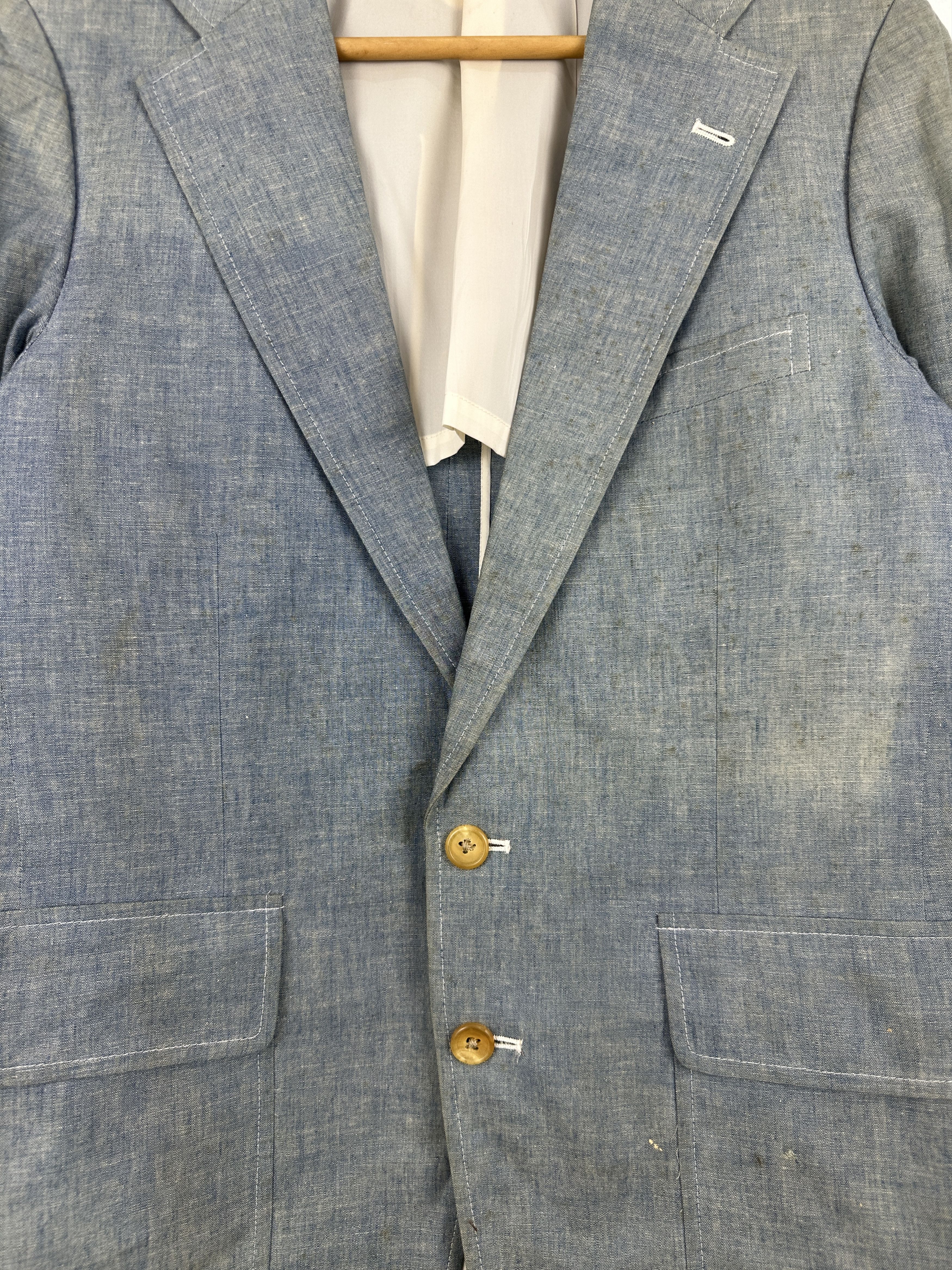 Polo Ralph Lauren Vintage Polo Ralph Lauren Linen Blazer Jacket Blue Size US S / EU 44-46 / 1 - 14 Thumbnail