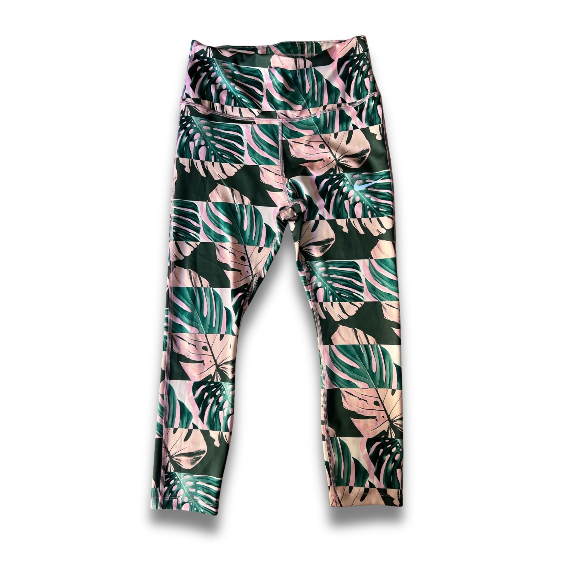 Nike Nike Women’s Dri-FIT Cropped Leggings Tropical Pink Green Re Size 30" / US 8 / IT 44 - 2 Thumbnail
