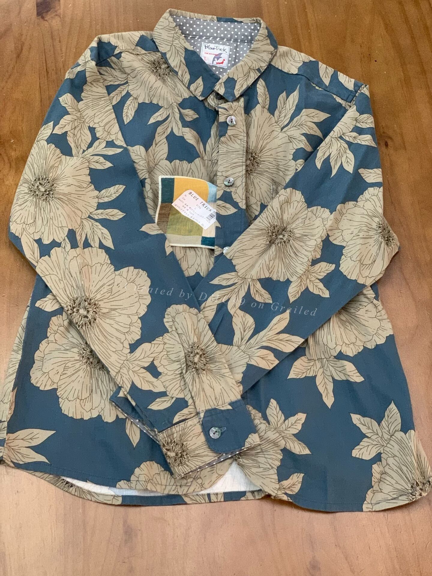 Other Blue Peony Print Loose Shirt Size L / US 10 / IT 46 - 1 Thumbnail