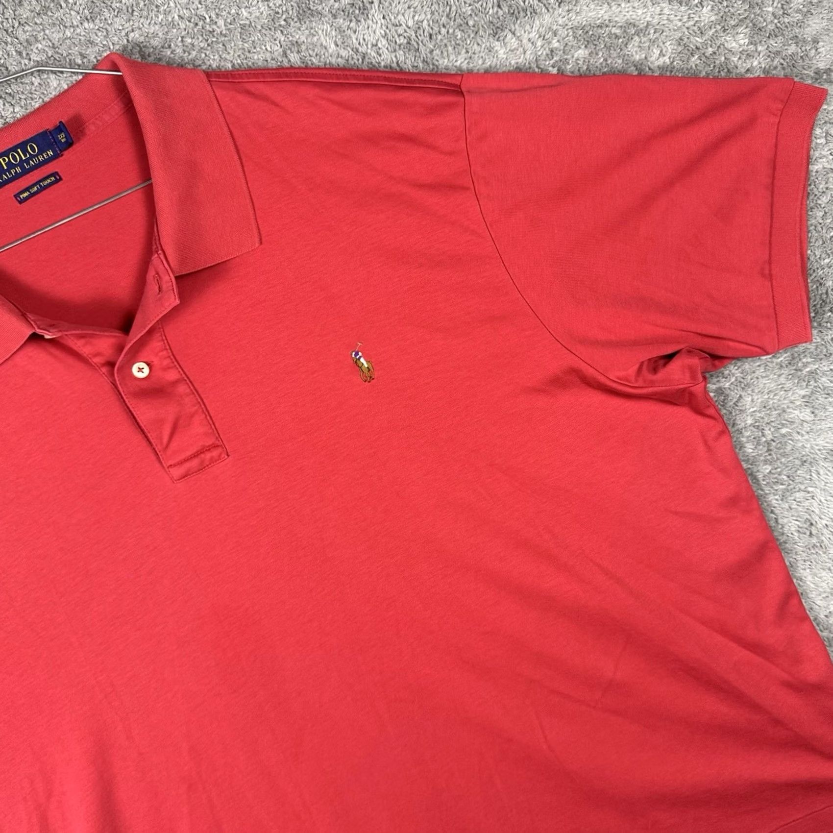 Polo Ralph Lauren Polo Ralph Lauren Shirt Mens Big 3XB Pima Soft Touch Stretch Polo Red Short Sleeve 58 in Chest Size US XXL / EU 58 / 5 - 2 Thumbnail